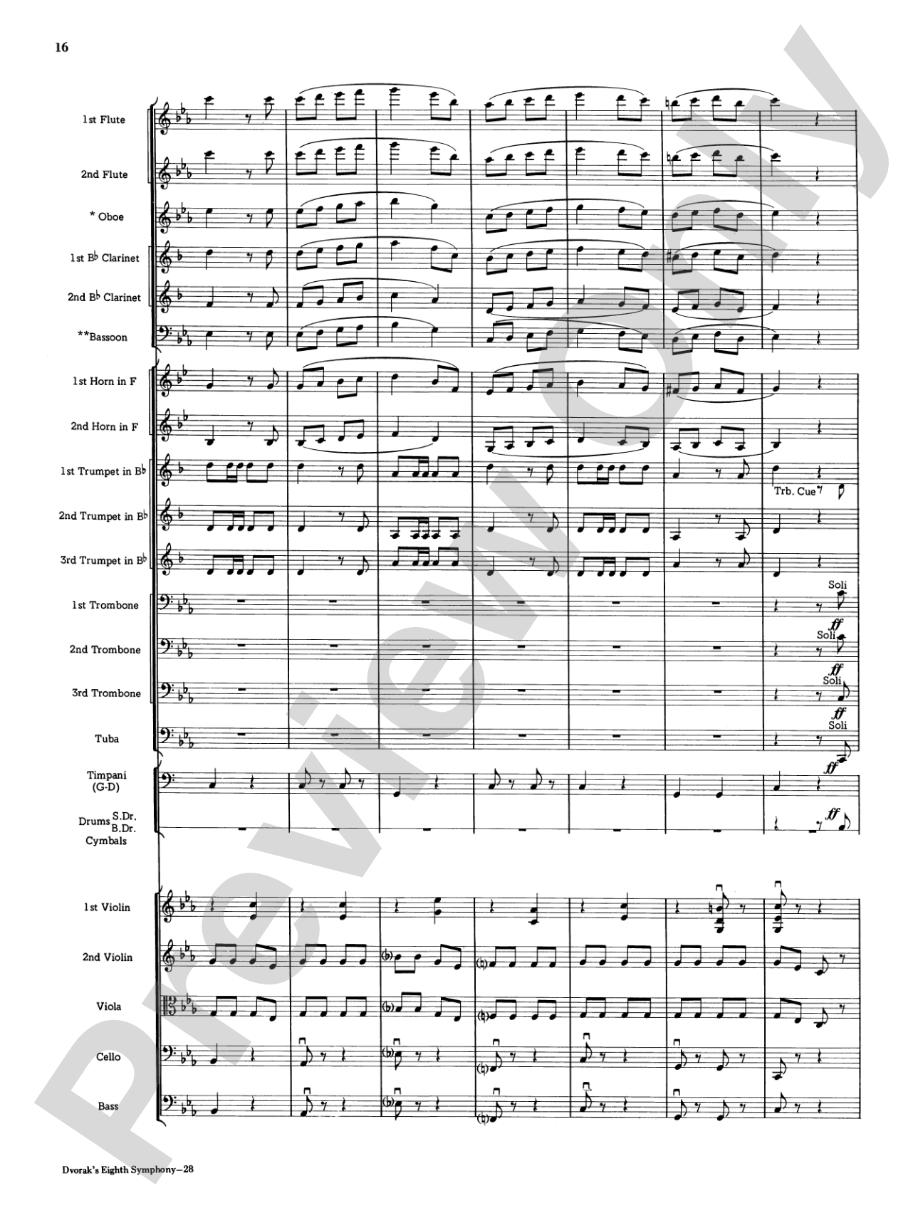 Dvorák's 8th Symphony, 4th Movement: Full Orchestra Conductor Score & Parts