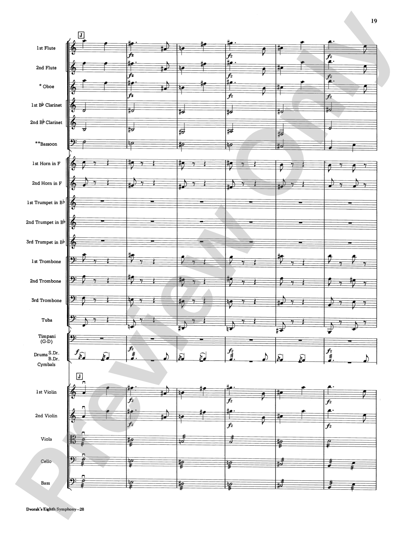 Dvorák's 8th Symphony, 4th Movement: Full Orchestra Conductor Score & Parts