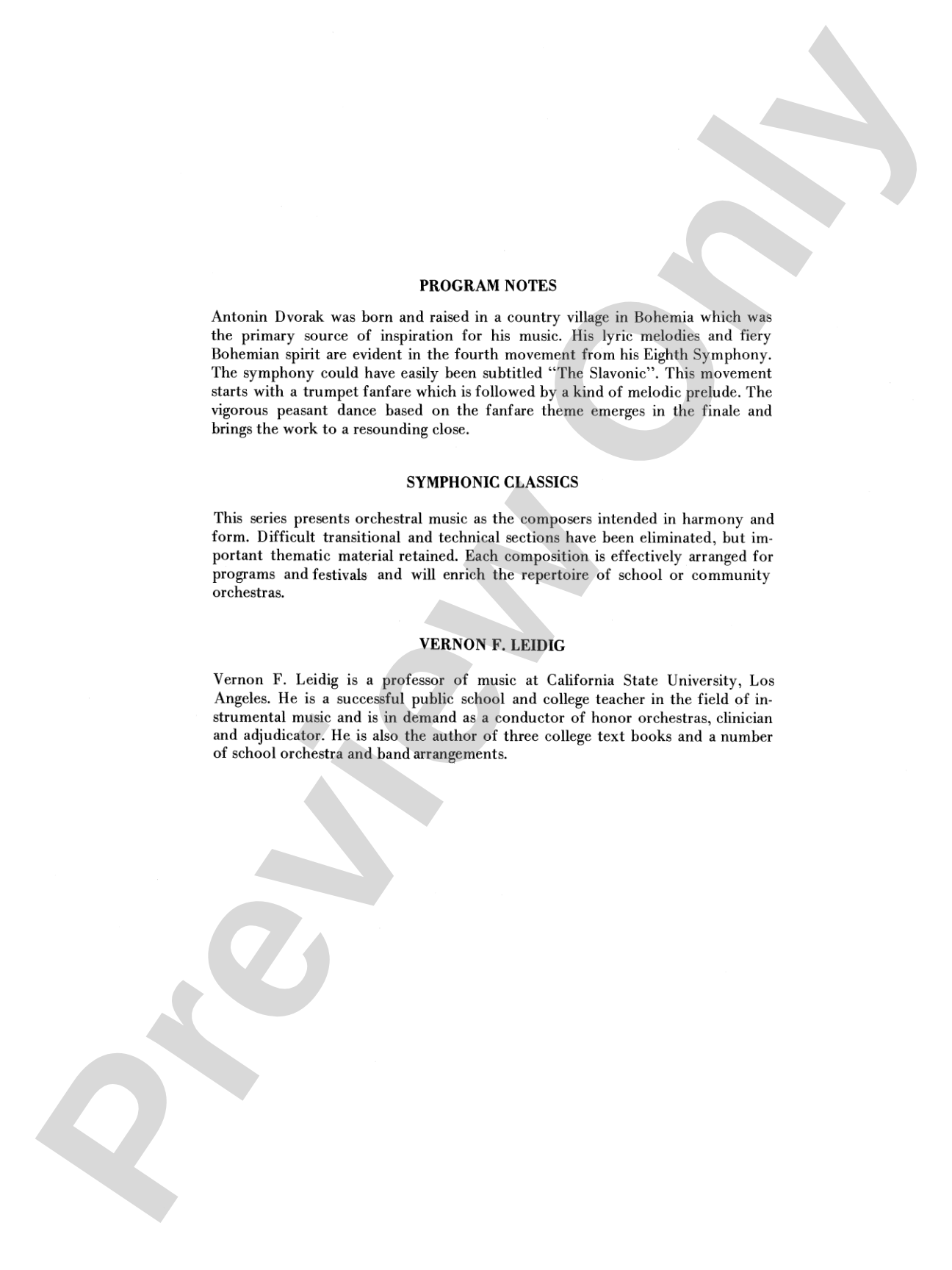 Dvorák's 8th Symphony, 4th Movement: Full Orchestra Conductor Score & Parts