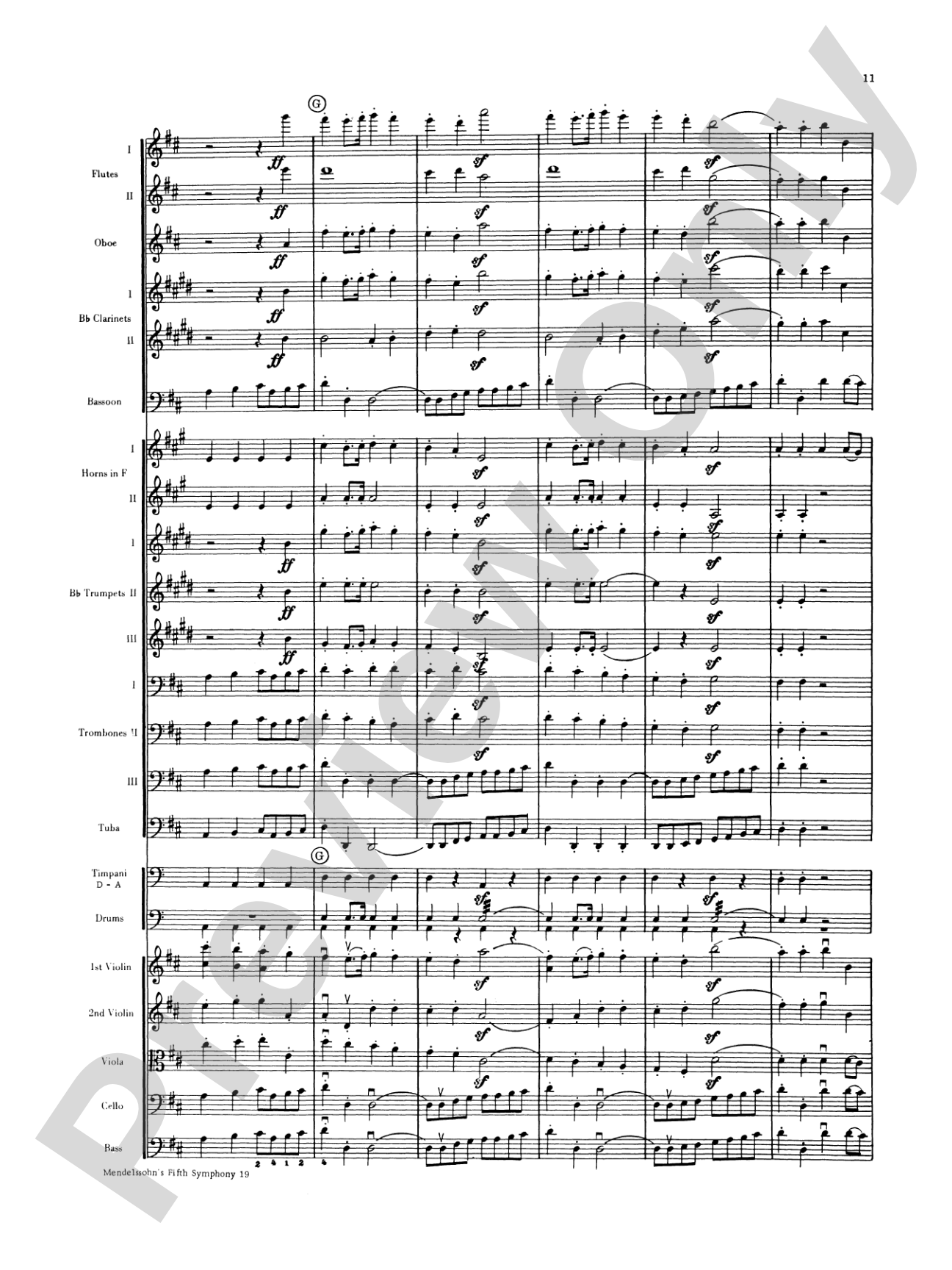 Mendelssohn's 5th Symphony "Reformation," 4th Movement: Full Orchestra Conductor Score & Parts