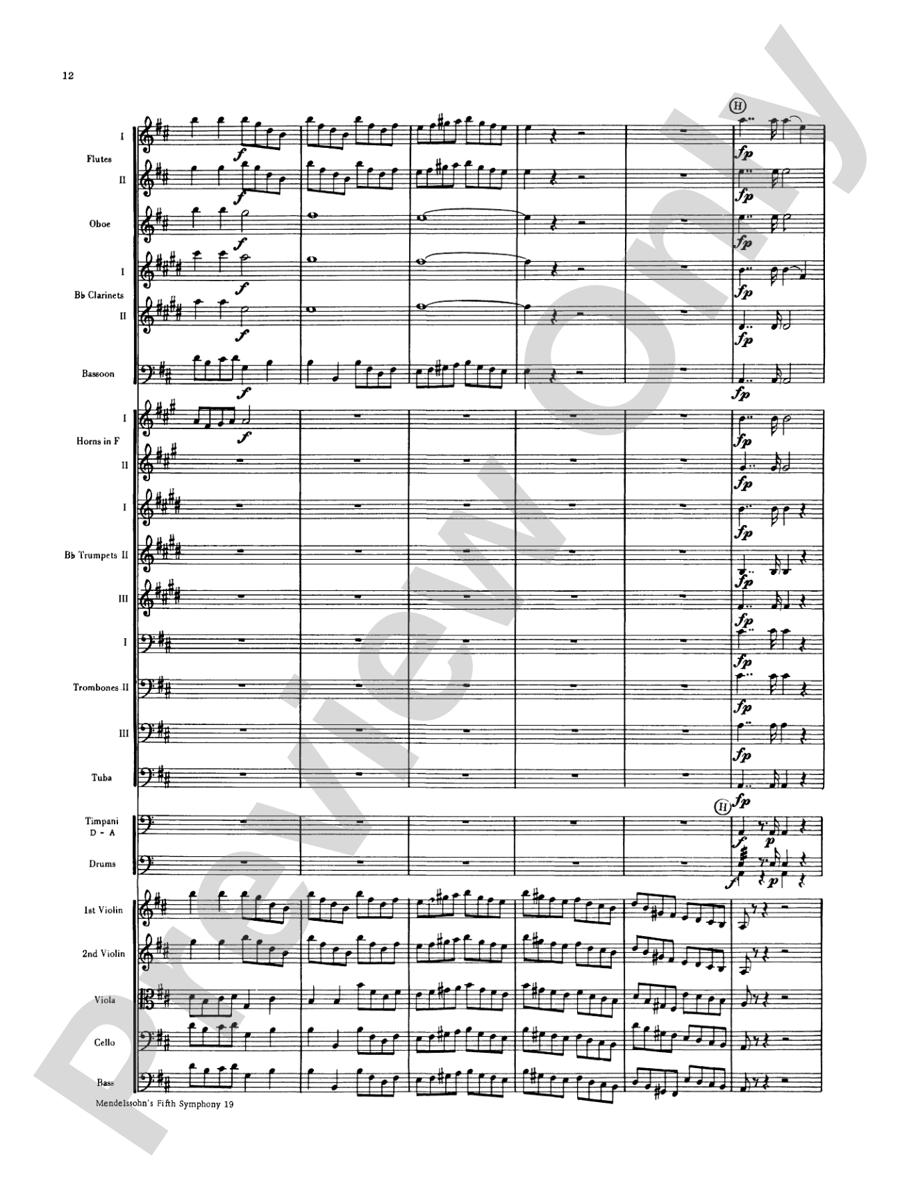 Mendelssohn's 5th Symphony "Reformation," 4th Movement: Full Orchestra Conductor Score & Parts