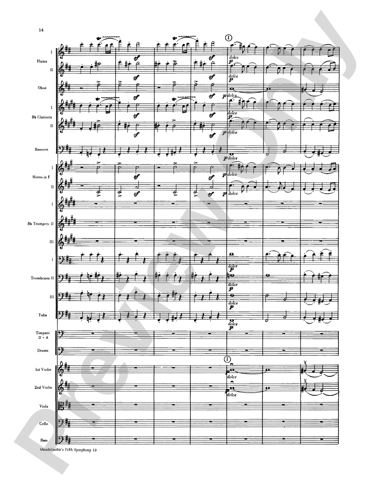 Mendelssohn's 5th Symphony "Reformation," 4th Movement: Full Orchestra Conductor Score & Parts