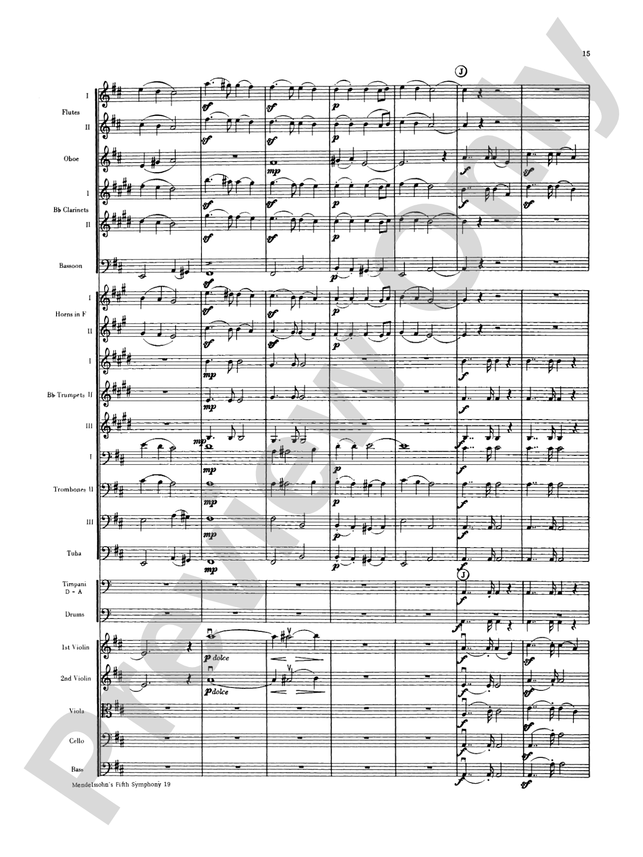 Mendelssohn's 5th Symphony "Reformation," 4th Movement: Full Orchestra Conductor Score & Parts