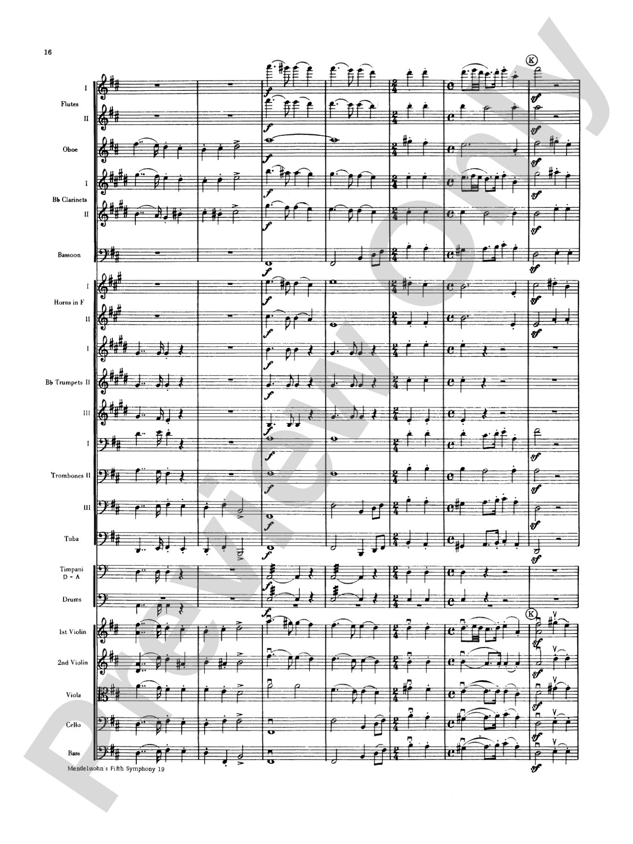 Mendelssohn's 5th Symphony "Reformation," 4th Movement: Full Orchestra Conductor Score & Parts