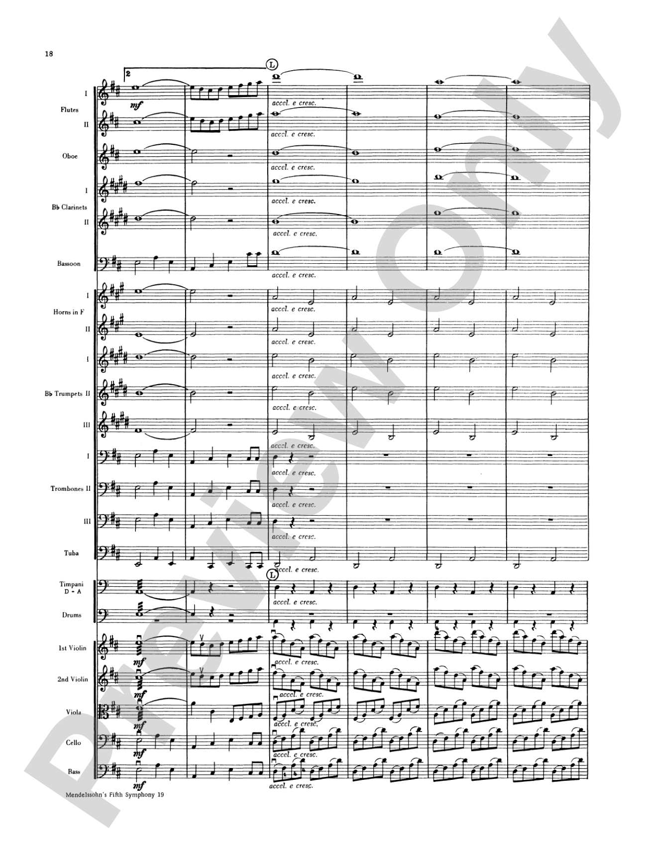 Mendelssohn's 5th Symphony "Reformation," 4th Movement: Full Orchestra Conductor Score & Parts