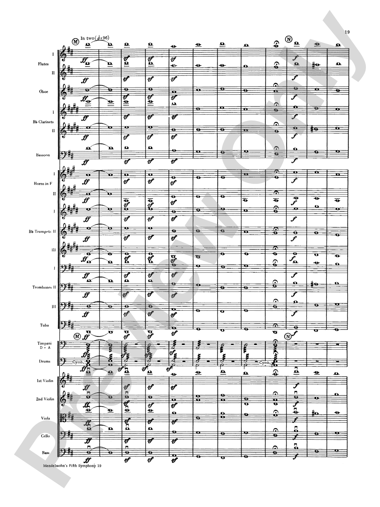 Mendelssohn's 5th Symphony "Reformation," 4th Movement: Full Orchestra Conductor Score & Parts