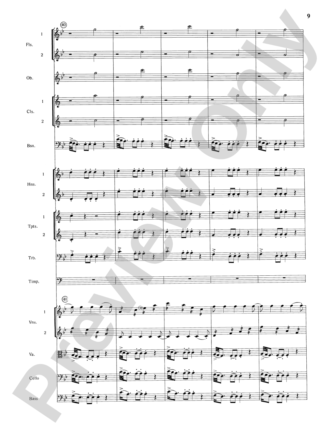 Mozart's Symphony No. 25 in G Minor, 1st & 2nd Movements: Full Orchestra Conductor Score & Parts
