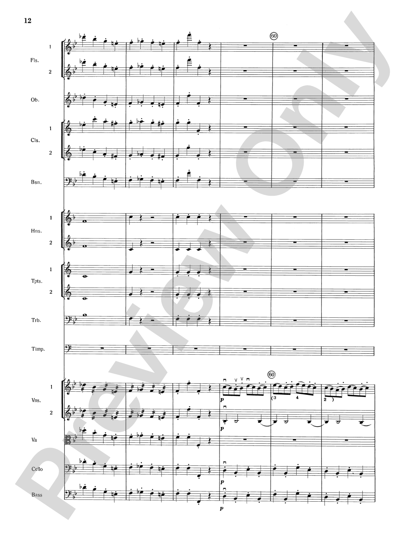 Mozart's Symphony No. 25 in G Minor, 1st & 2nd Movements: Full Orchestra Conductor Score & Parts