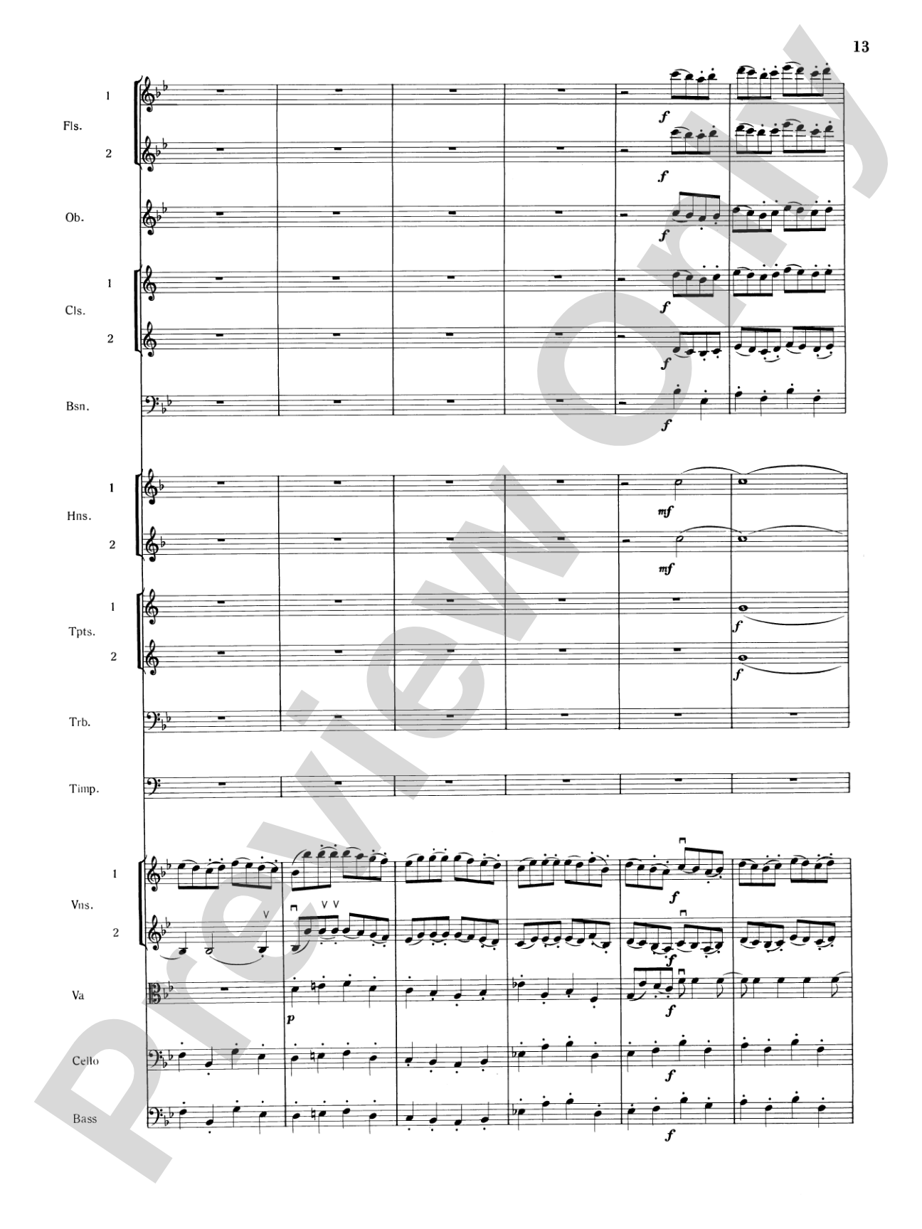 Mozart's Symphony No. 25 in G Minor, 1st & 2nd Movements: Full Orchestra Conductor Score & Parts