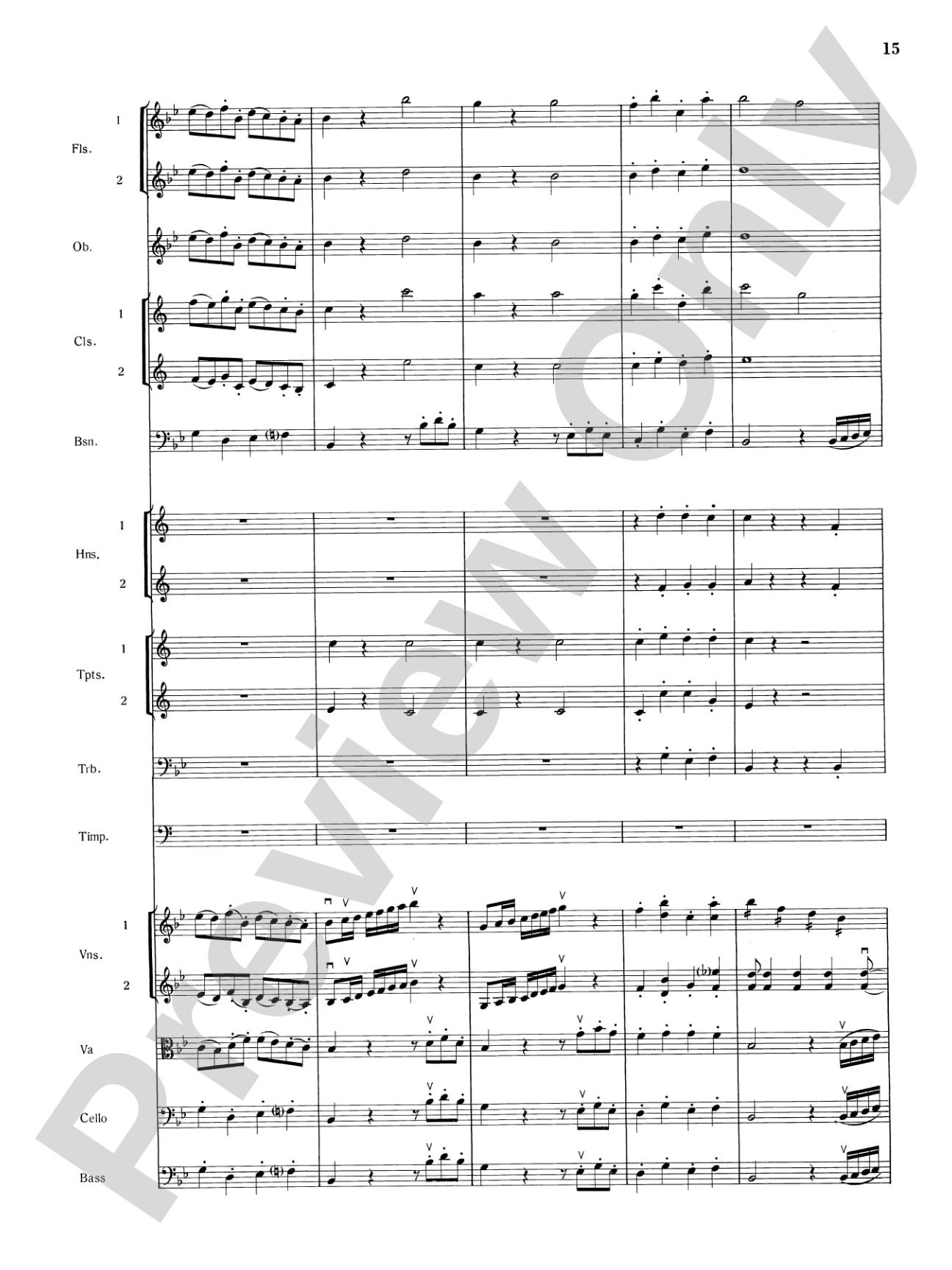 Mozart's Symphony No. 25 in G Minor, 1st & 2nd Movements: Full Orchestra Conductor Score & Parts