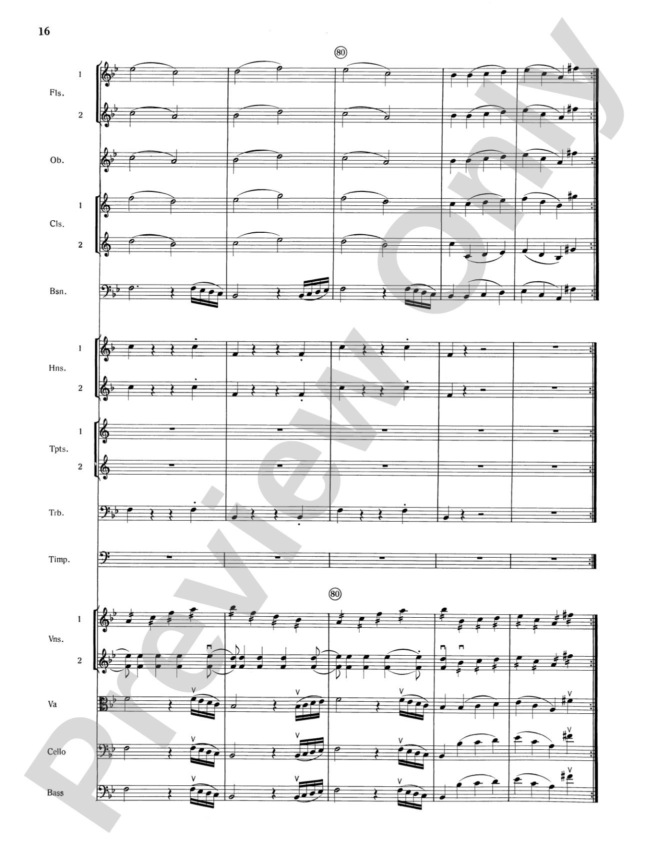 Mozart's Symphony No. 25 in G Minor, 1st & 2nd Movements: Full Orchestra Conductor Score & Parts
