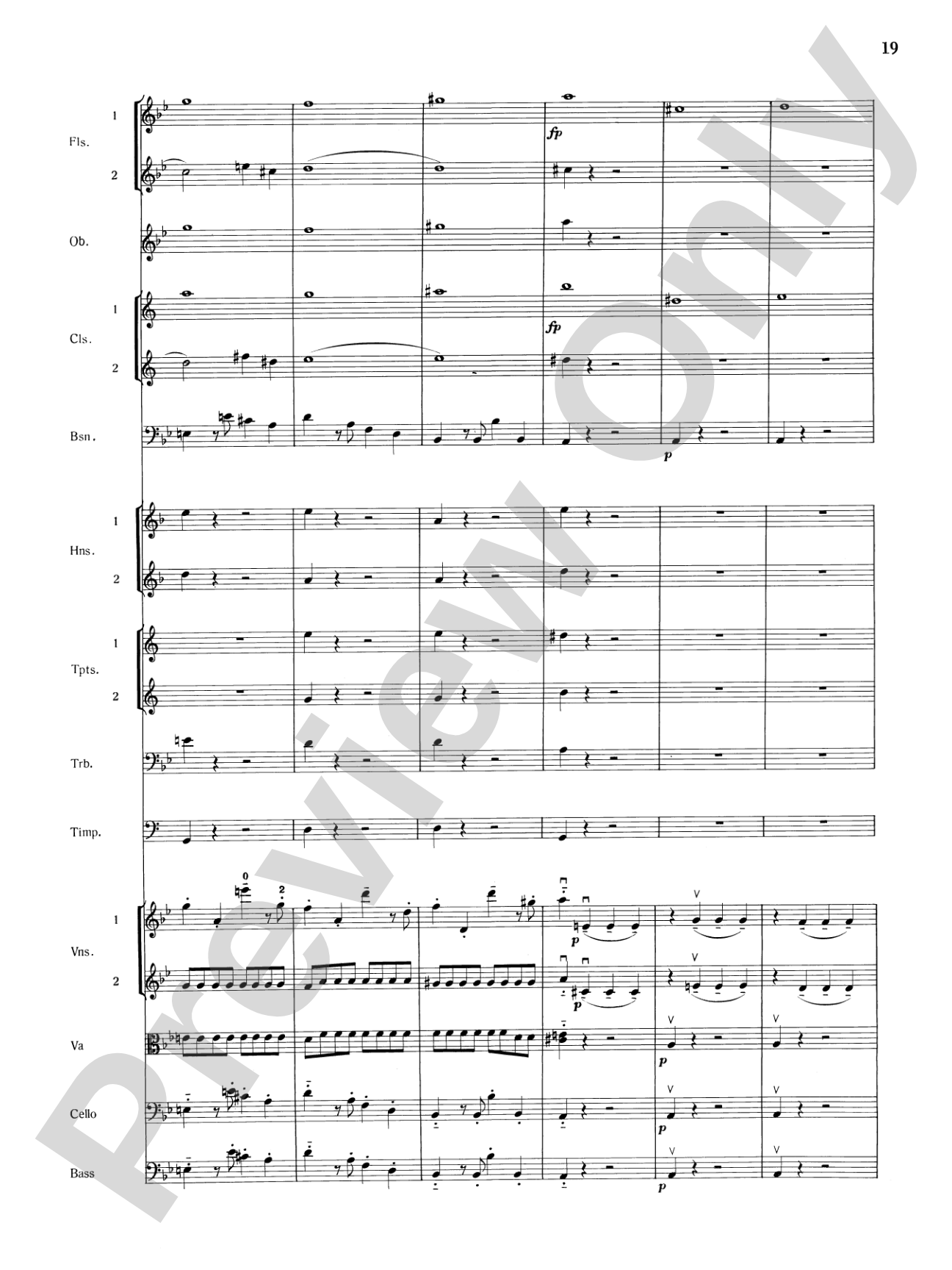 Mozart's Symphony No. 25 in G Minor, 1st & 2nd Movements: Full Orchestra Conductor Score & Parts