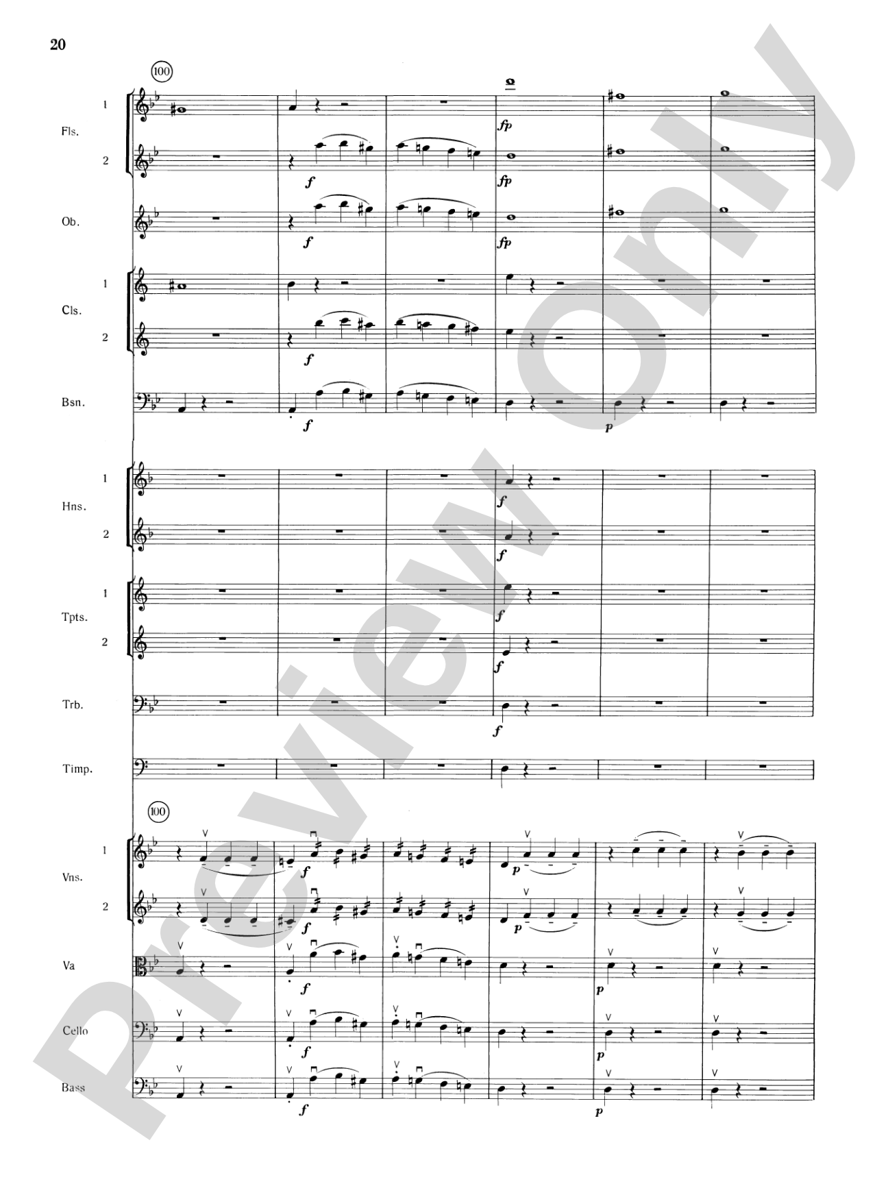 Mozart's Symphony No. 25 in G Minor, 1st & 2nd Movements: Full Orchestra Conductor Score & Parts