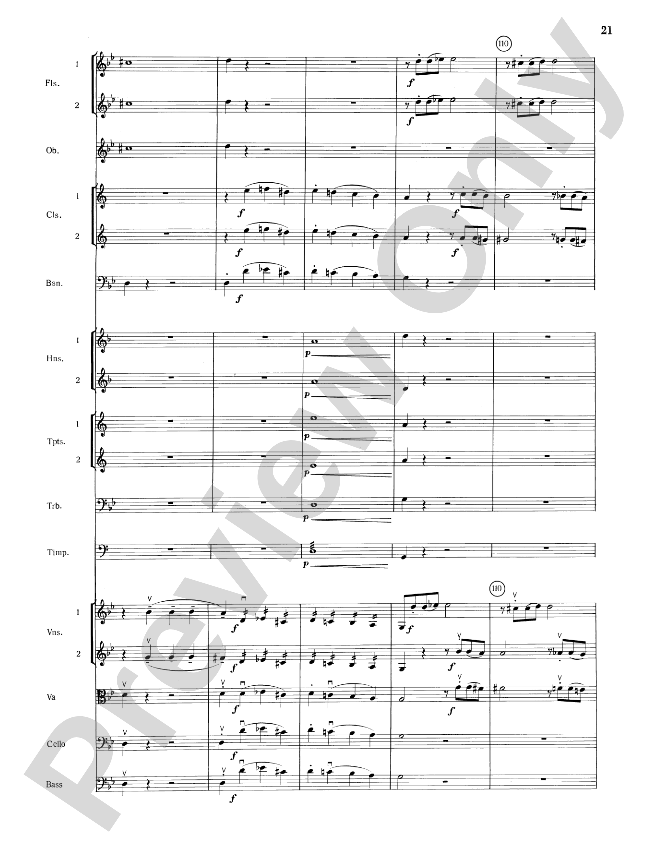Mozart's Symphony No. 25 in G Minor, 1st & 2nd Movements: Full Orchestra Conductor Score & Parts