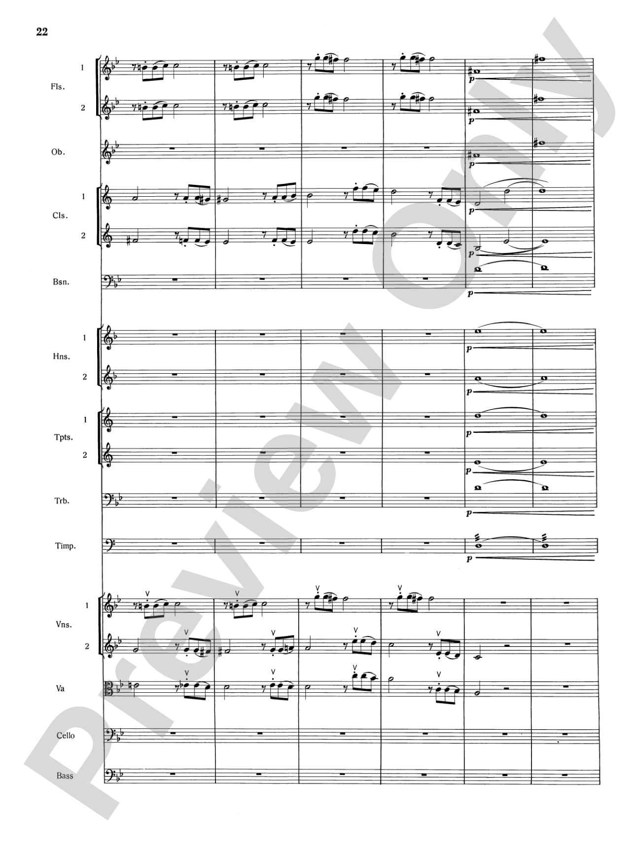 Mozart's Symphony No. 25 in G Minor, 1st & 2nd Movements: Full Orchestra Conductor Score & Parts