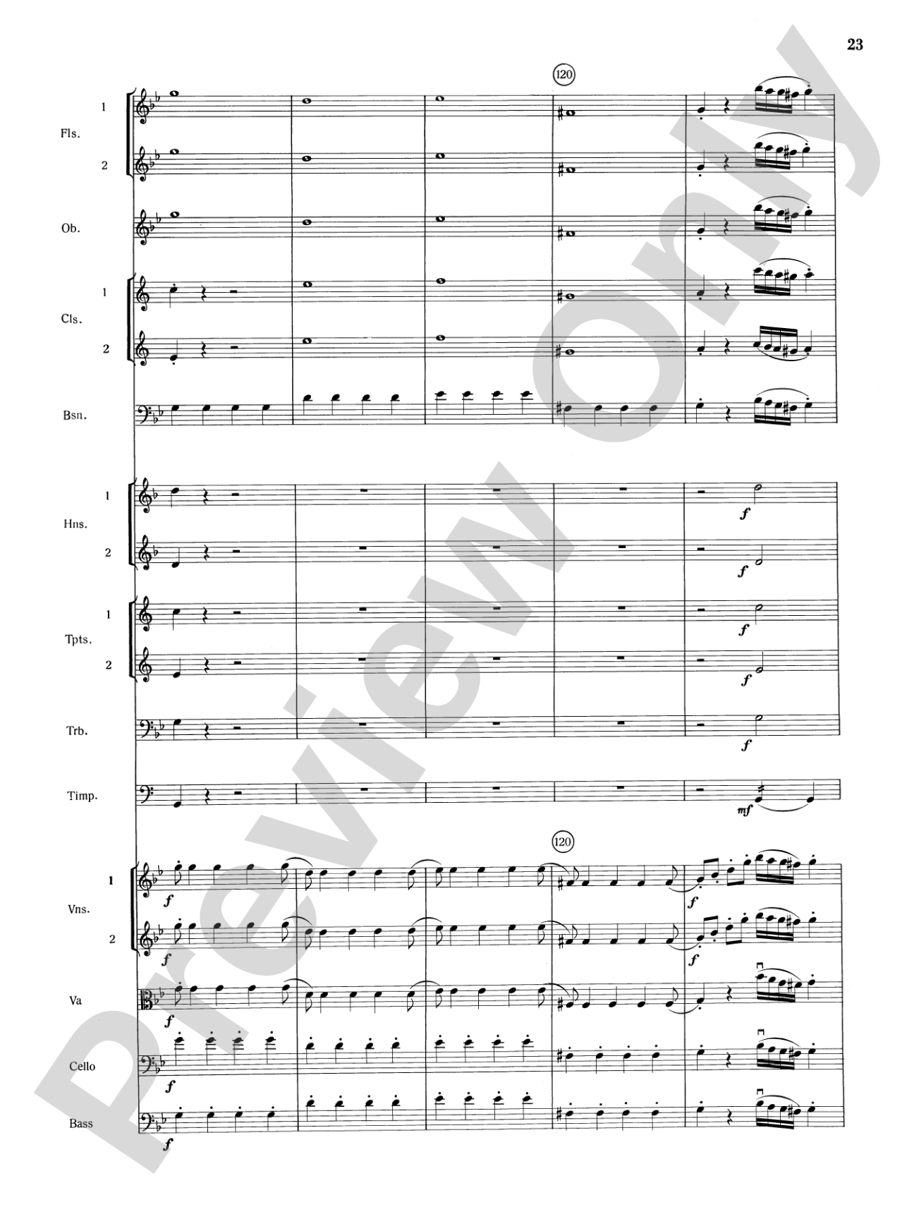 Mozart's Symphony No. 25 in G Minor, 1st & 2nd Movements: Full Orchestra Conductor Score & Parts