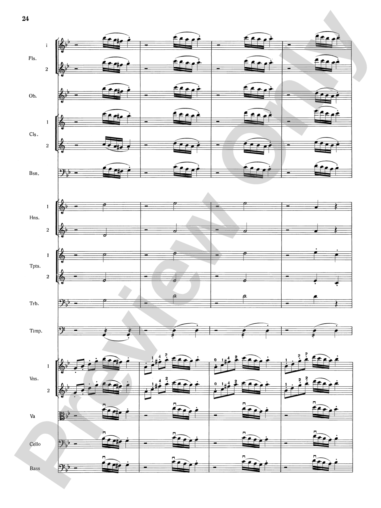 Mozart's Symphony No. 25 in G Minor, 1st & 2nd Movements: Full Orchestra Conductor Score & Parts