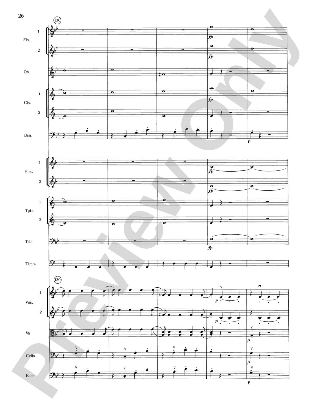 Mozart's Symphony No. 25 in G Minor, 1st & 2nd Movements: Full Orchestra Conductor Score & Parts