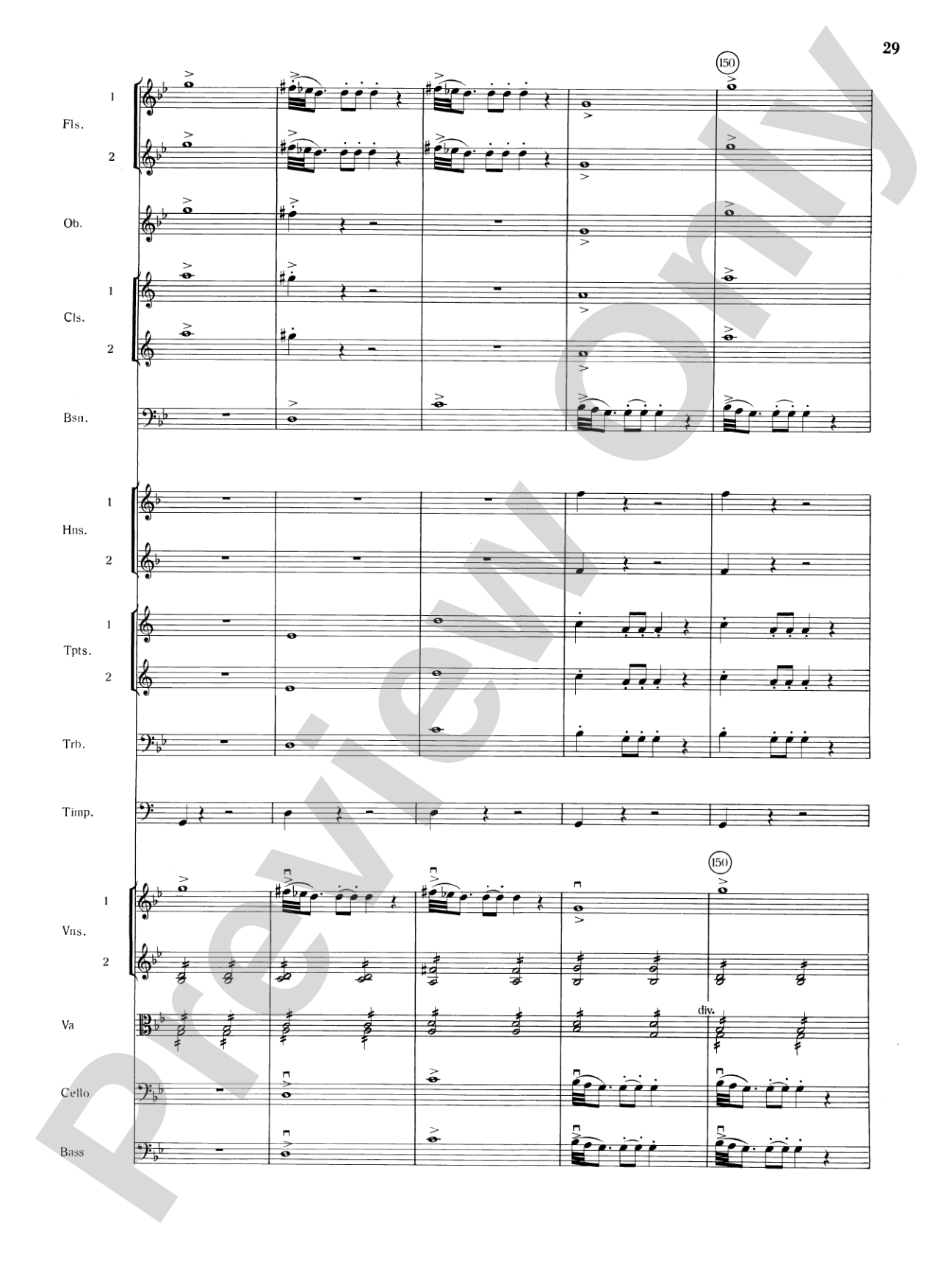 Mozart's Symphony No. 25 in G Minor, 1st & 2nd Movements: Full Orchestra Conductor Score & Parts