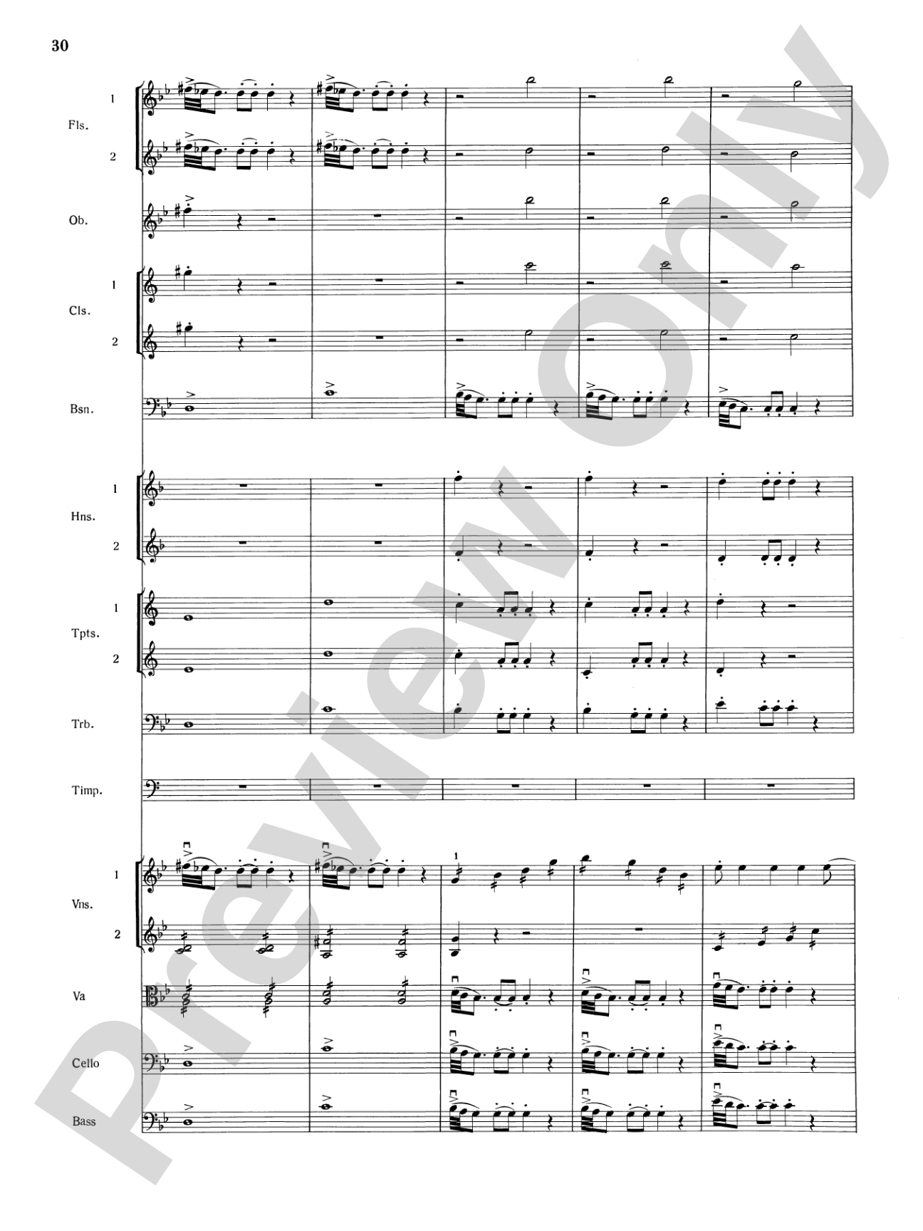 Mozart's Symphony No. 25 in G Minor, 1st & 2nd Movements: Full Orchestra Conductor Score & Parts