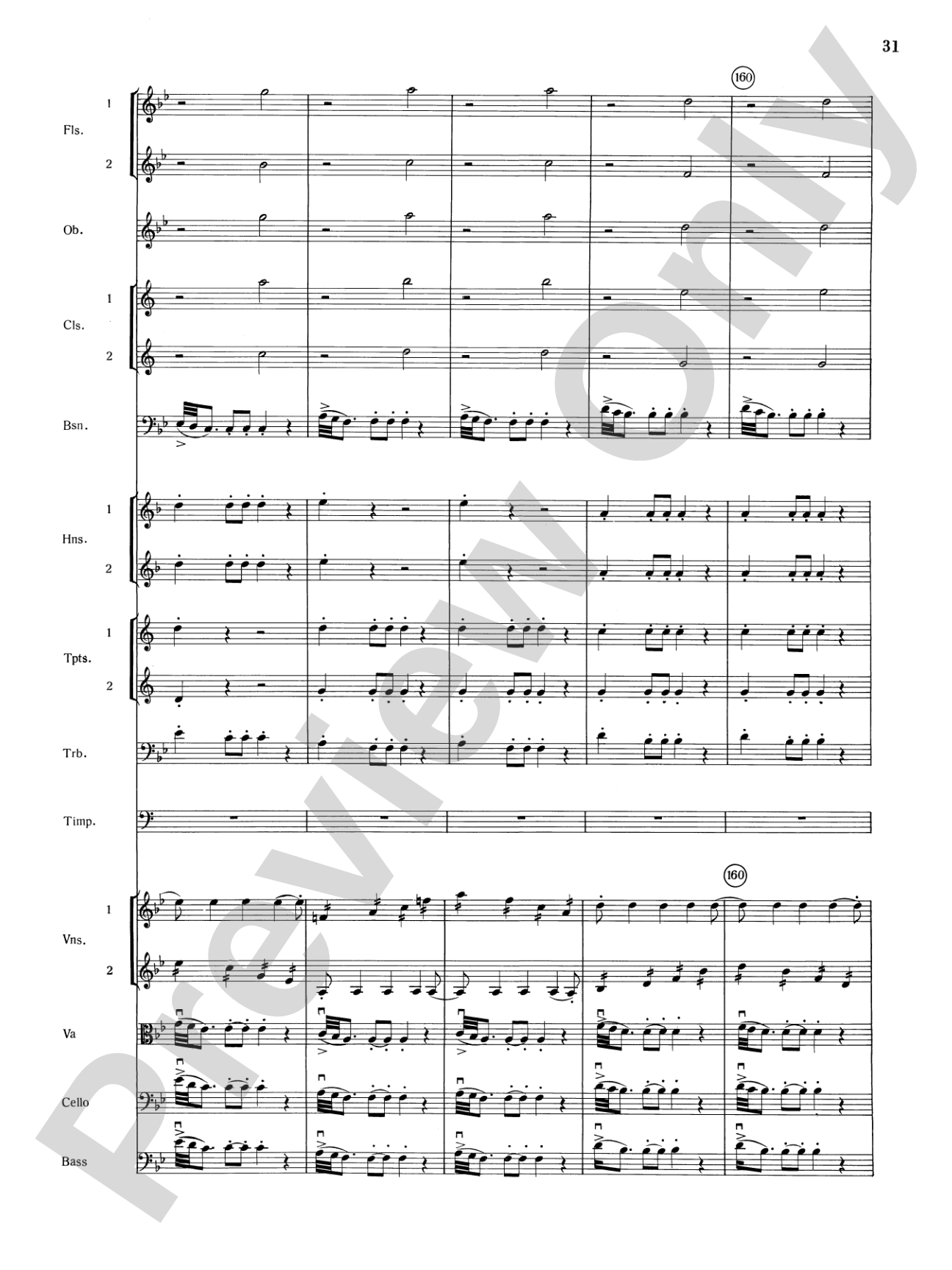 Mozart's Symphony No. 25 in G Minor, 1st & 2nd Movements: Full Orchestra Conductor Score & Parts