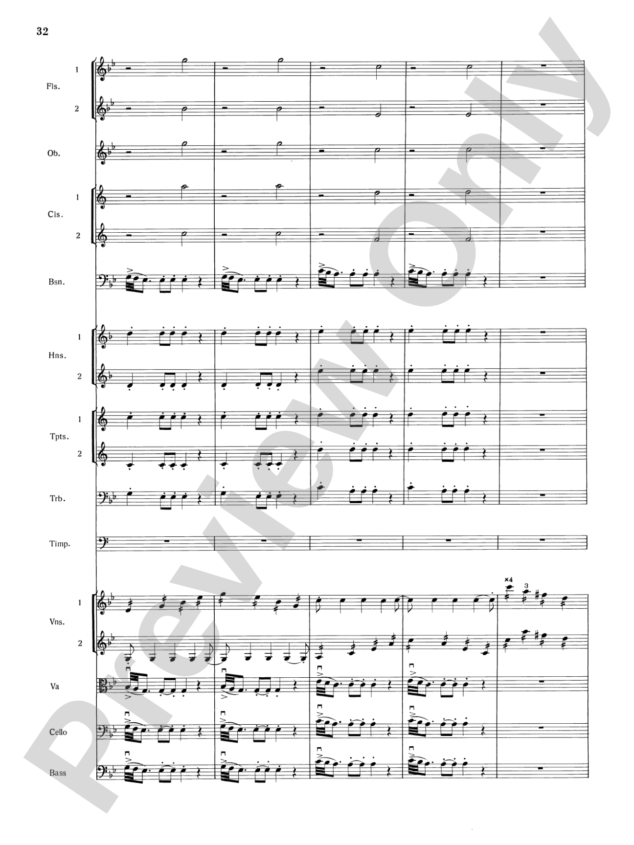 Mozart's Symphony No. 25 in G Minor, 1st & 2nd Movements: Full Orchestra Conductor Score & Parts