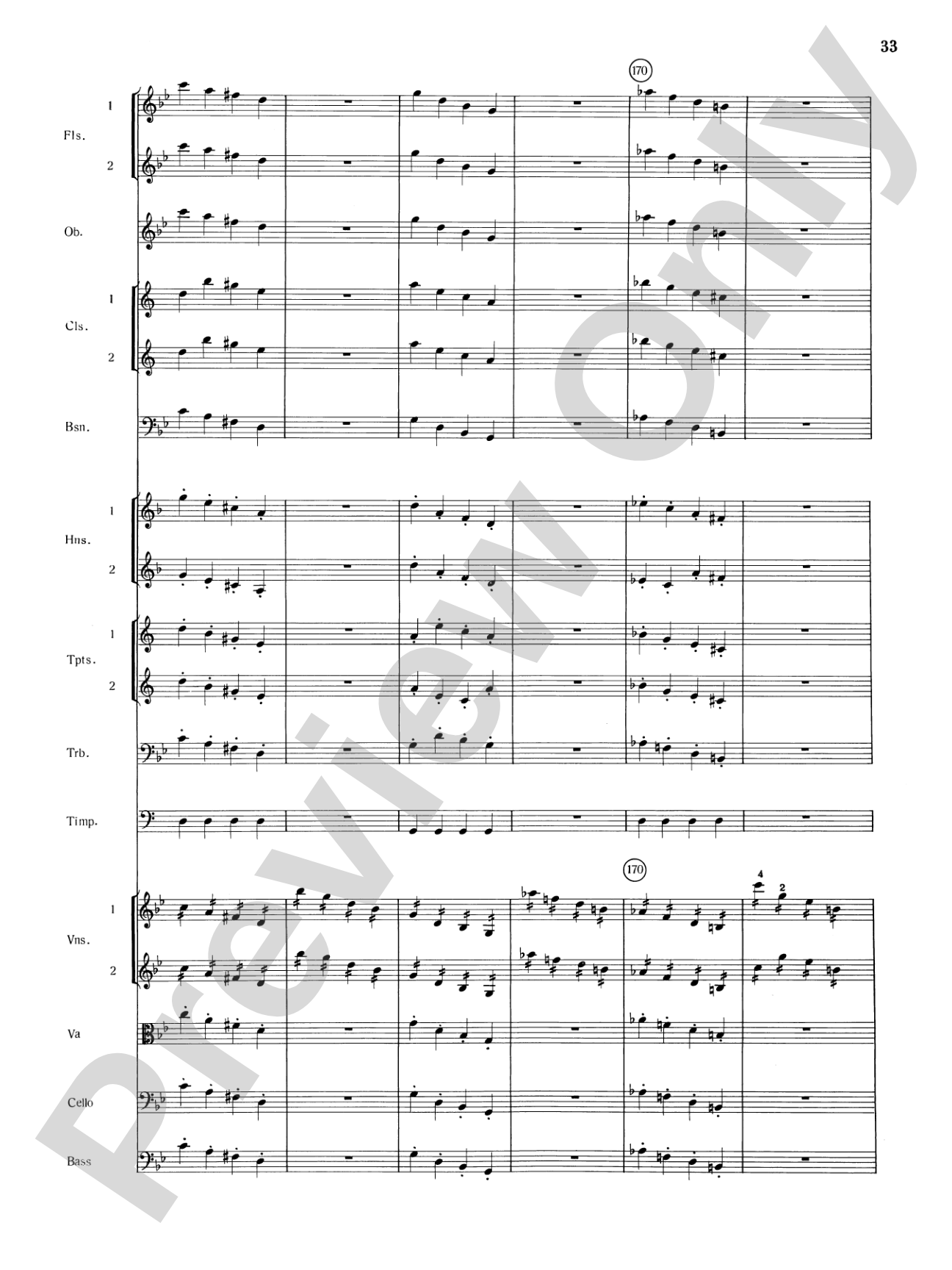 Mozart's Symphony No. 25 in G Minor, 1st & 2nd Movements: Full Orchestra Conductor Score & Parts