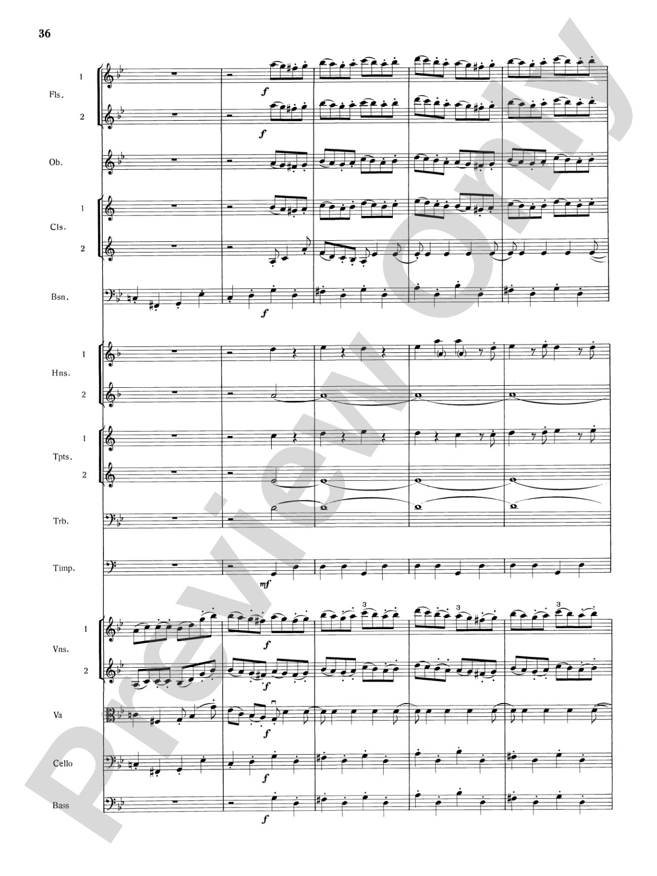 Mozart's Symphony No. 25 in G Minor, 1st & 2nd Movements: Full Orchestra Conductor Score & Parts