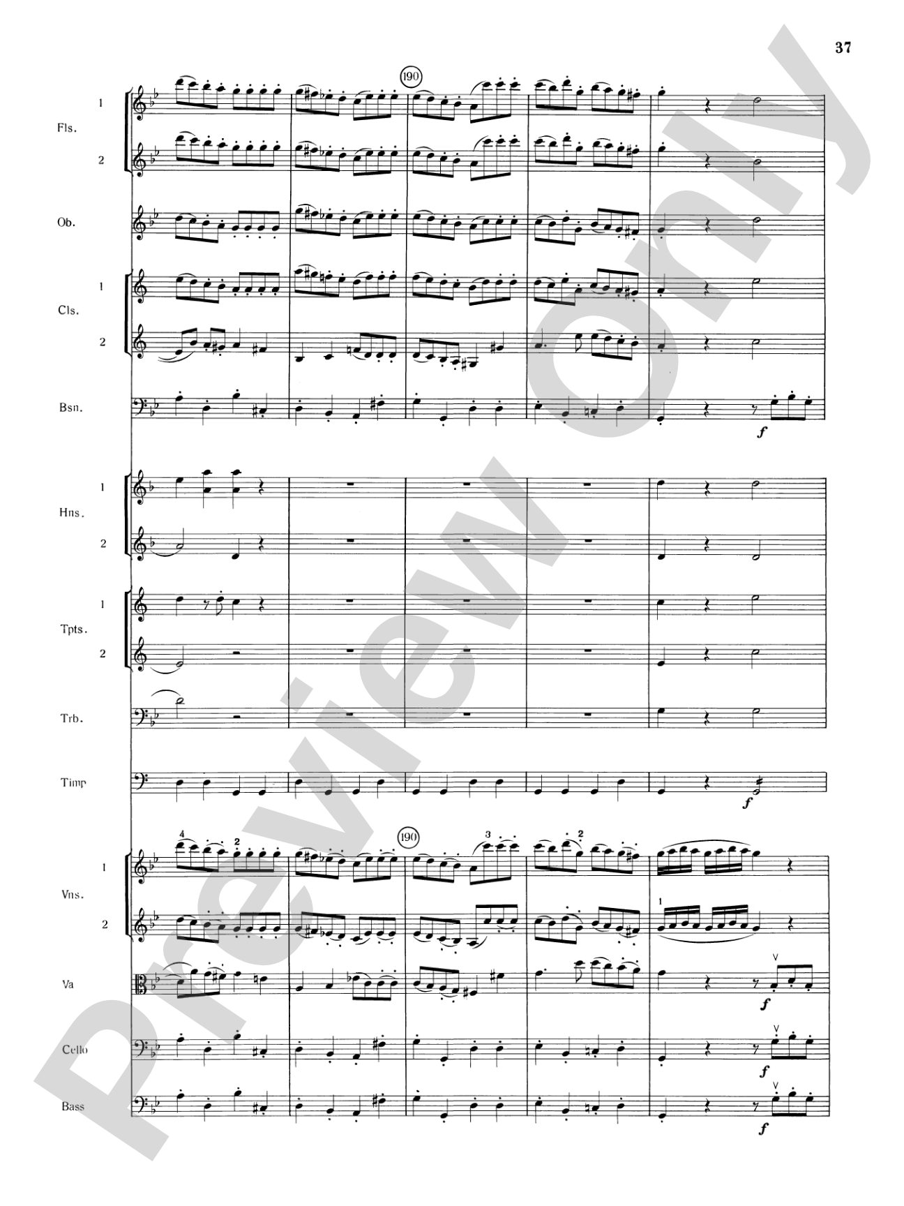 Mozart's Symphony No. 25 in G Minor, 1st & 2nd Movements: Full Orchestra Conductor Score & Parts