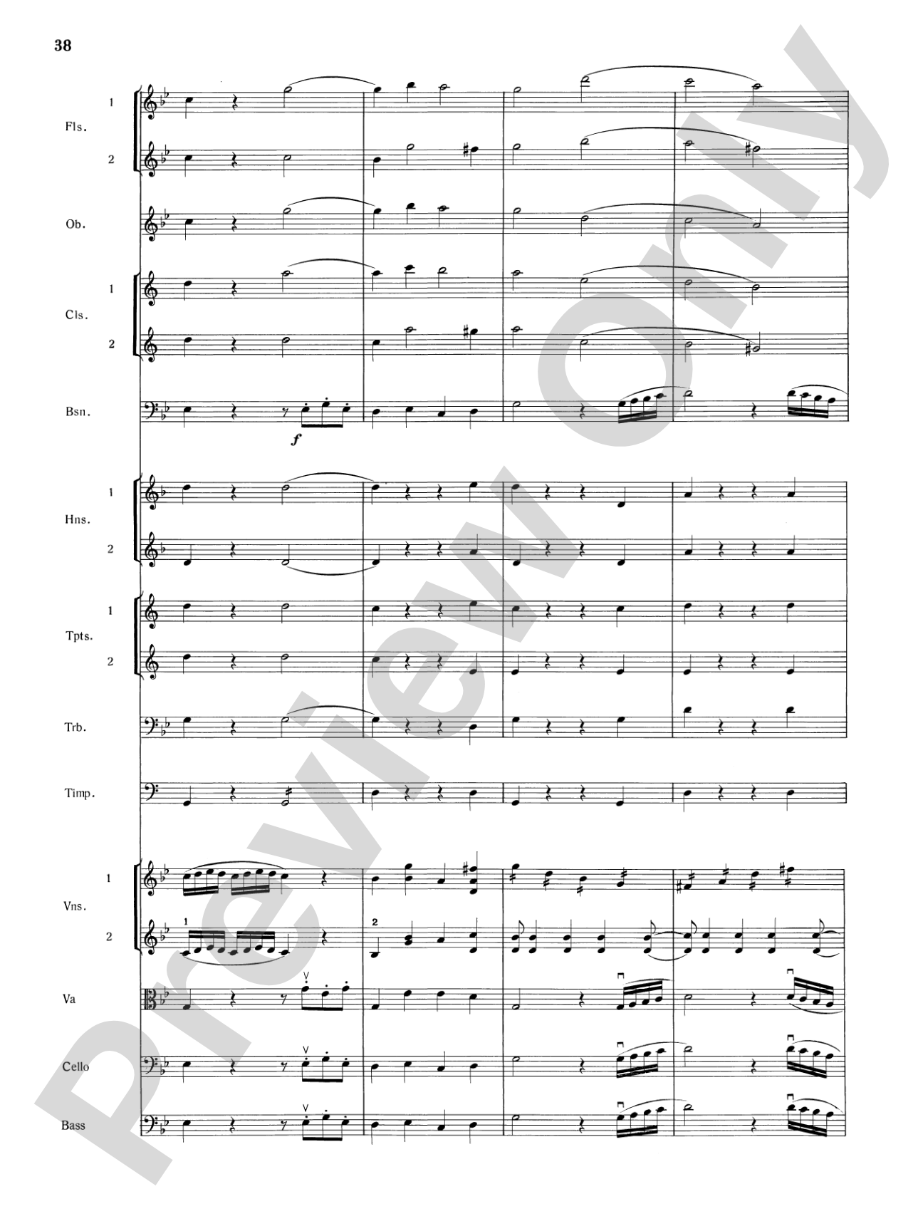 Mozart's Symphony No. 25 in G Minor, 1st & 2nd Movements: Full Orchestra Conductor Score & Parts