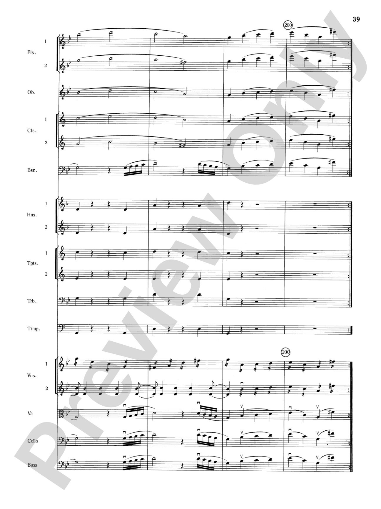 Mozart's Symphony No. 25 in G Minor, 1st & 2nd Movements: Full Orchestra Conductor Score & Parts