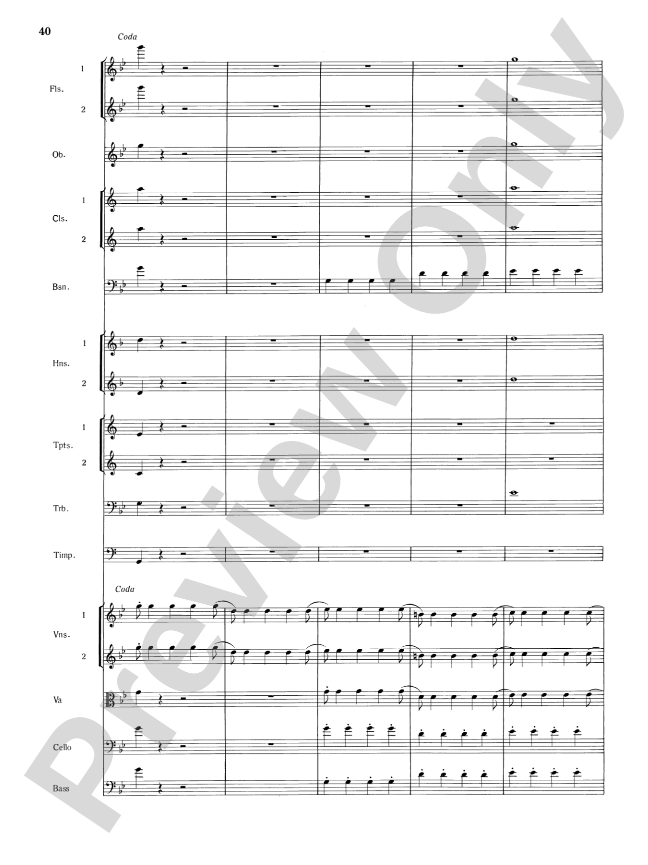Mozart's Symphony No. 25 in G Minor, 1st & 2nd Movements: Full Orchestra Conductor Score & Parts