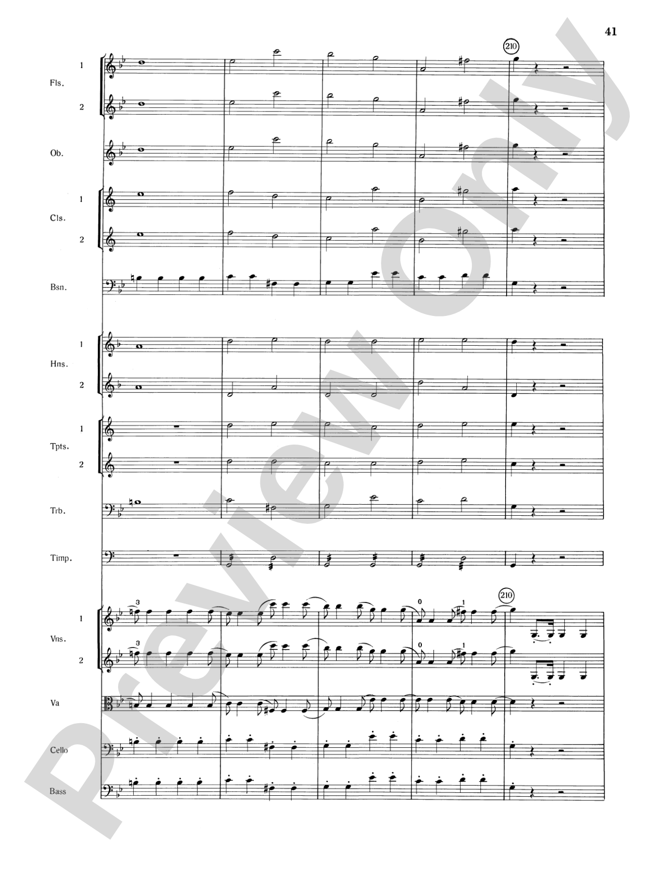 Mozart's Symphony No. 25 in G Minor, 1st & 2nd Movements: Full Orchestra Conductor Score & Parts