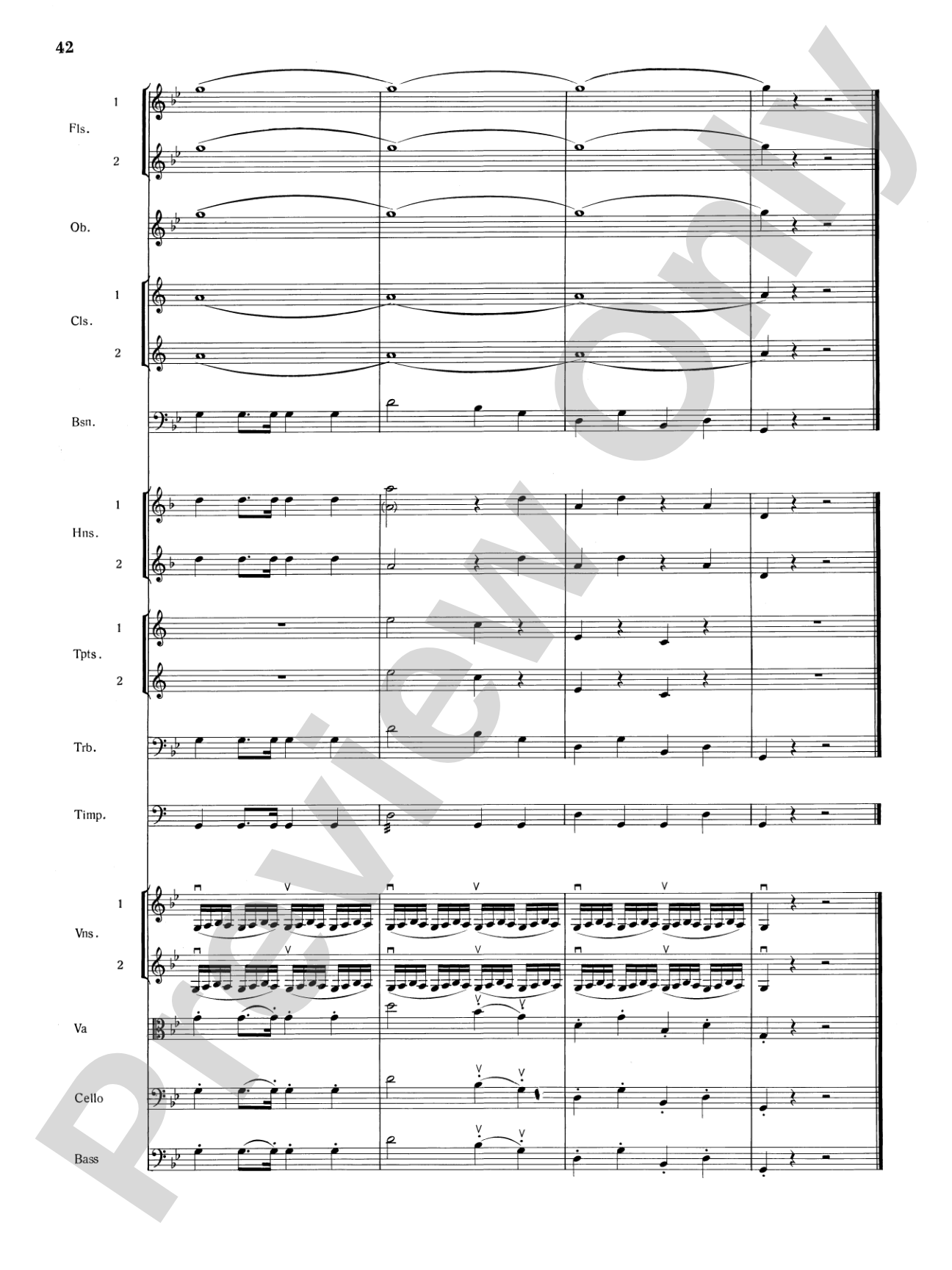 Mozart's Symphony No. 25 in G Minor, 1st & 2nd Movements: Full Orchestra Conductor Score & Parts