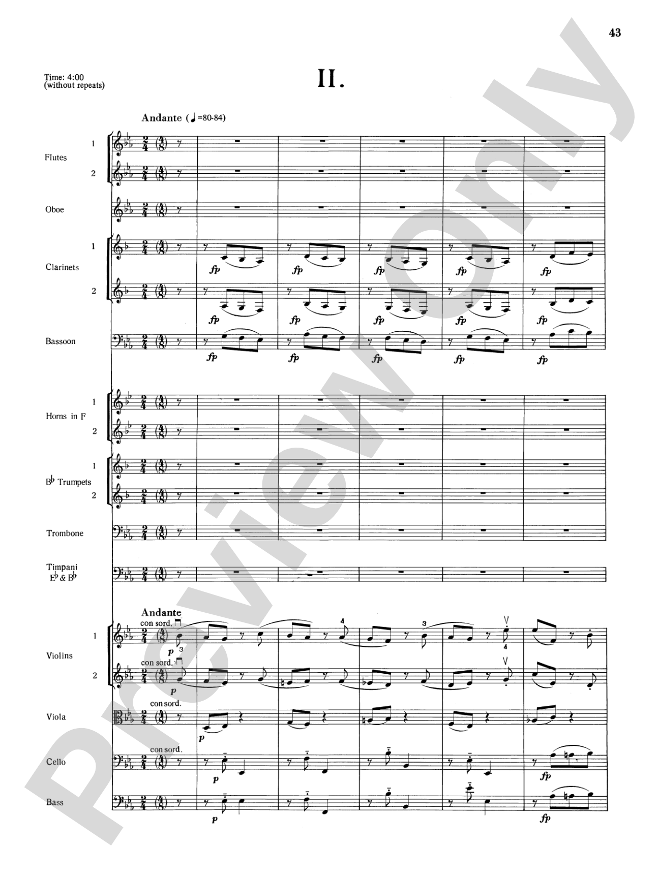 Mozart's Symphony No. 25 in G Minor, 1st & 2nd Movements: Full Orchestra Conductor Score & Parts