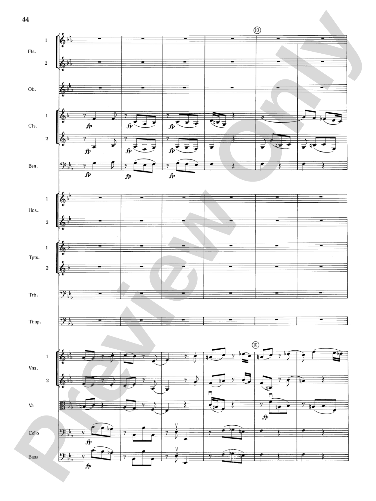 Mozart's Symphony No. 25 in G Minor, 1st & 2nd Movements: Full Orchestra Conductor Score & Parts