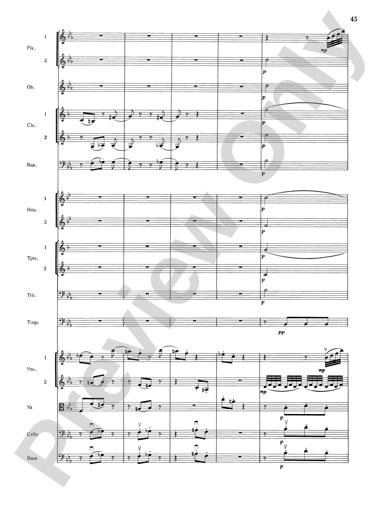 Mozart's Symphony No. 25 in G Minor, 1st & 2nd Movements: Full Orchestra Conductor Score & Parts