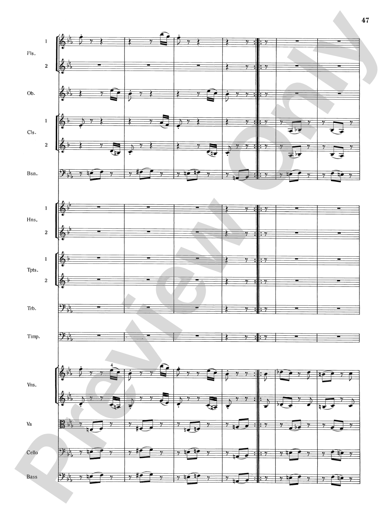 Mozart's Symphony No. 25 in G Minor, 1st & 2nd Movements: Full Orchestra Conductor Score & Parts