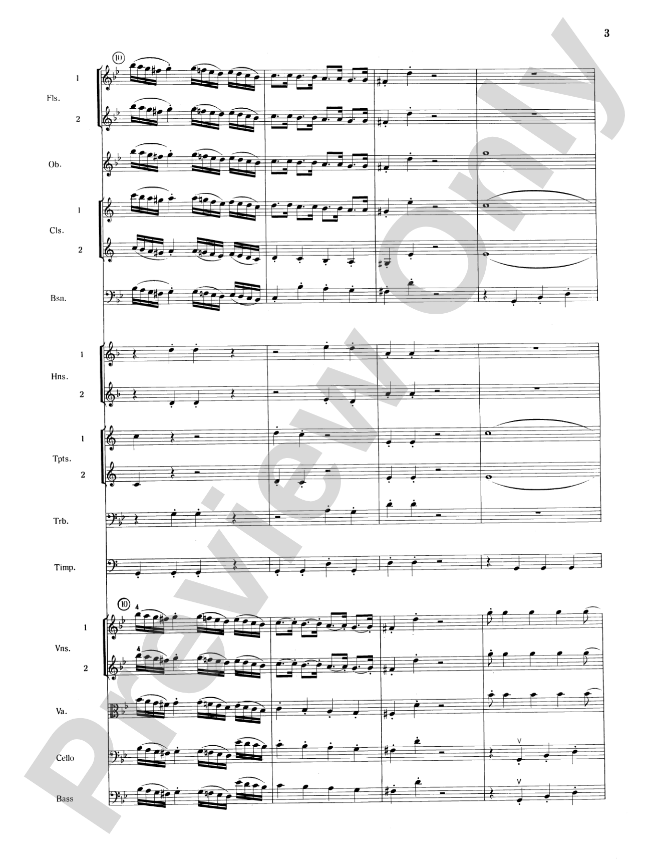 Mozart's Symphony No. 25 in G Minor, 1st & 2nd Movements: Full Orchestra Conductor Score & Parts