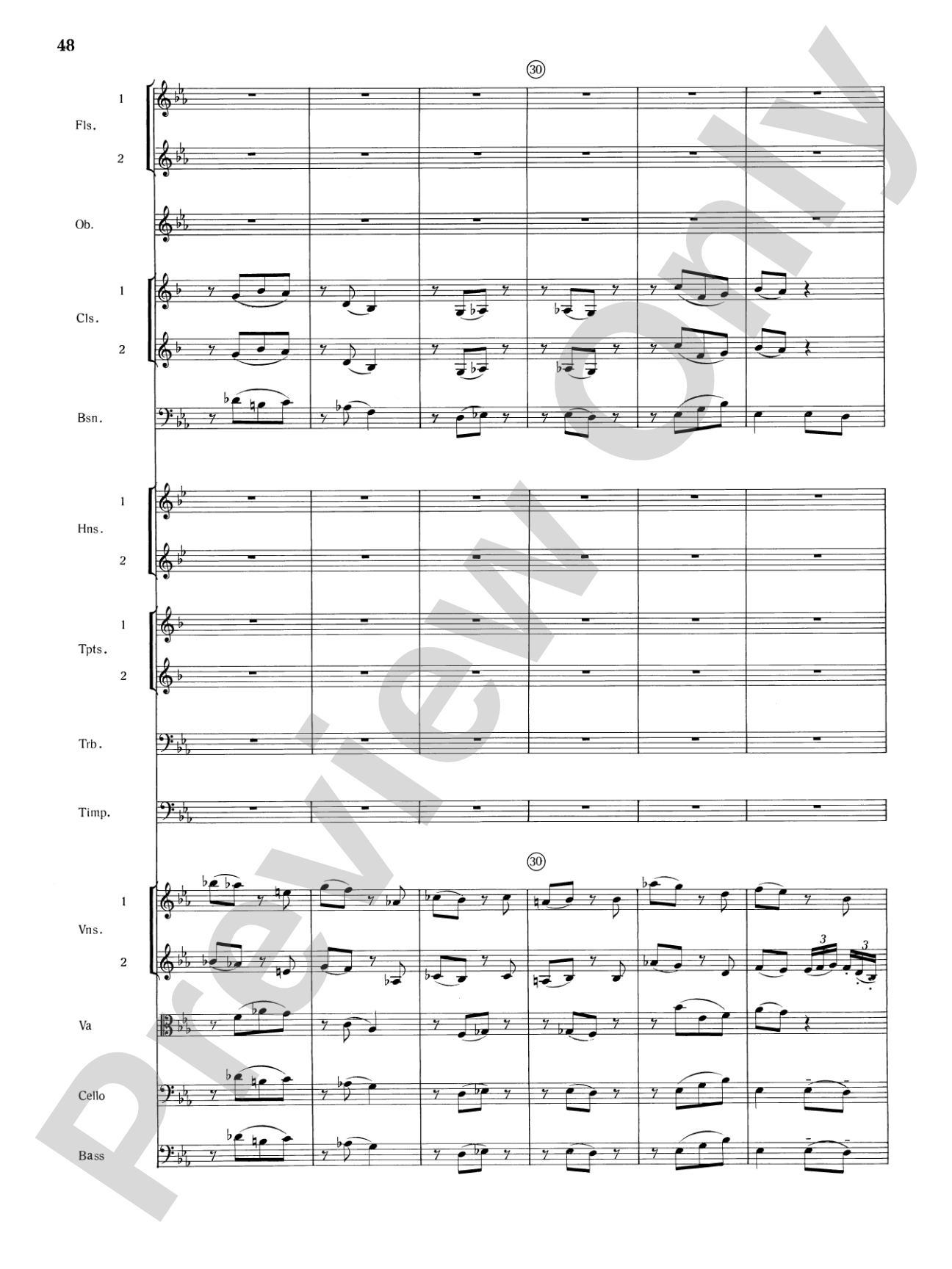 Mozart's Symphony No. 25 in G Minor, 1st & 2nd Movements: Full Orchestra Conductor Score & Parts