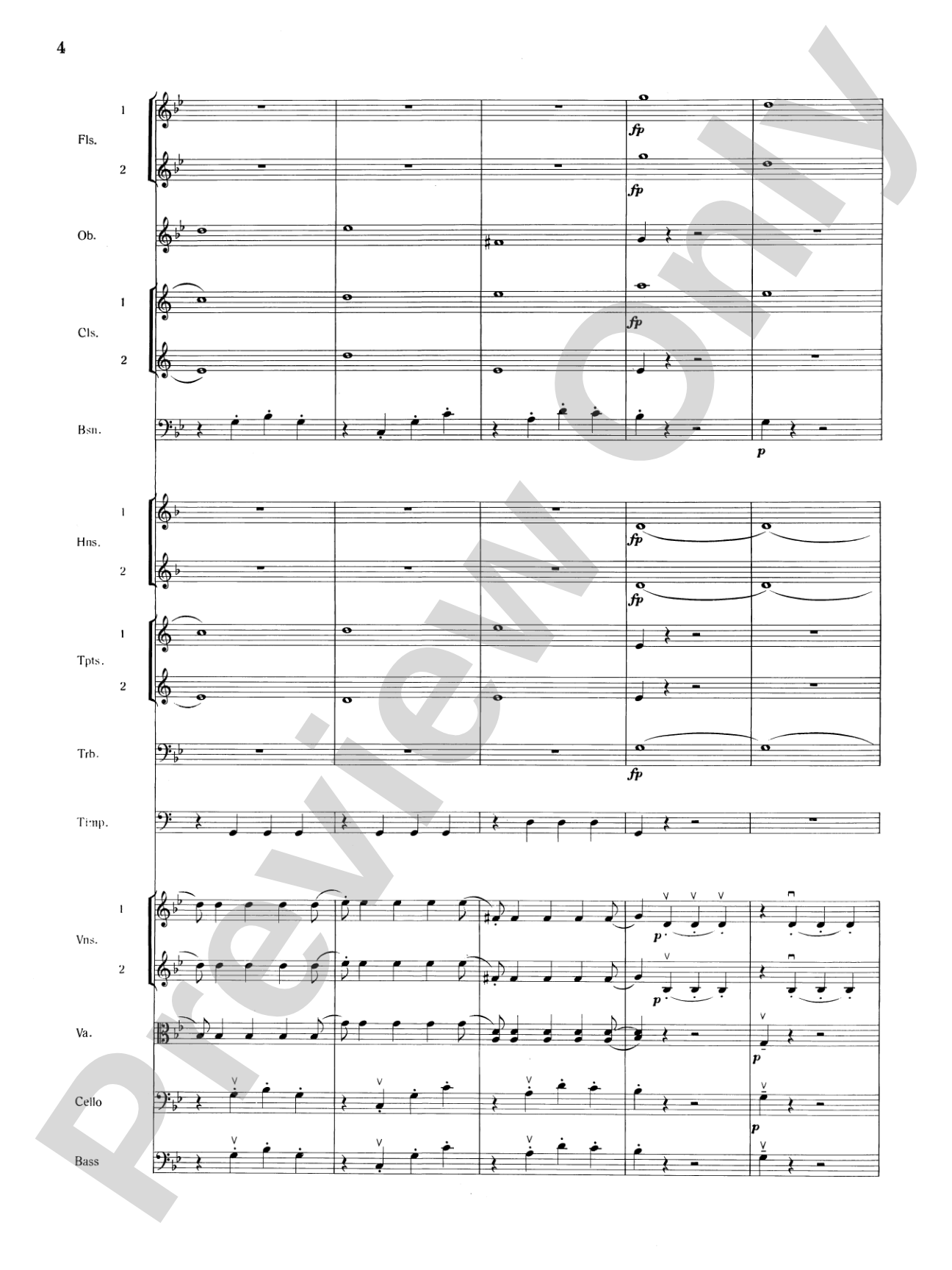 Mozart's Symphony No. 25 in G Minor, 1st & 2nd Movements: Full Orchestra Conductor Score & Parts