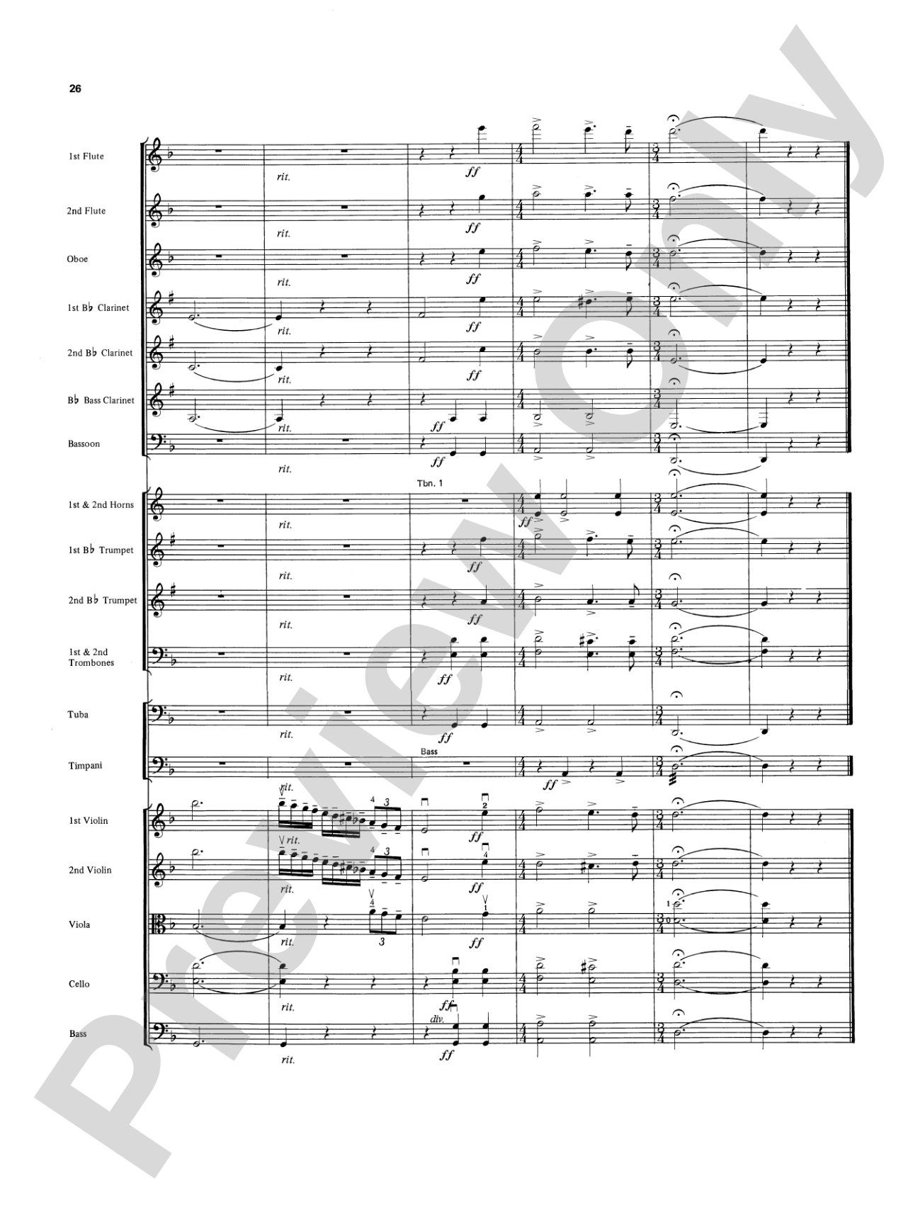 Overture in D minor (Concerto Grosso): Full Orchestra Conductor Score & Parts