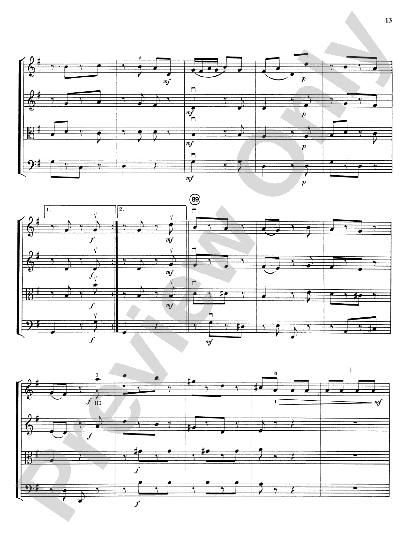 Highland/Etling String Quartet Series: Set 3: String Quartet Score & Parts