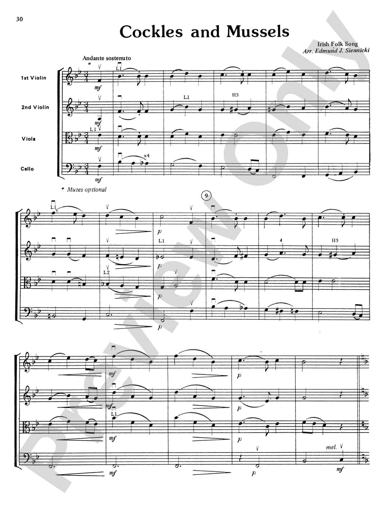Highland/Etling String Quartet Series: Set 3: String Quartet Score & Parts