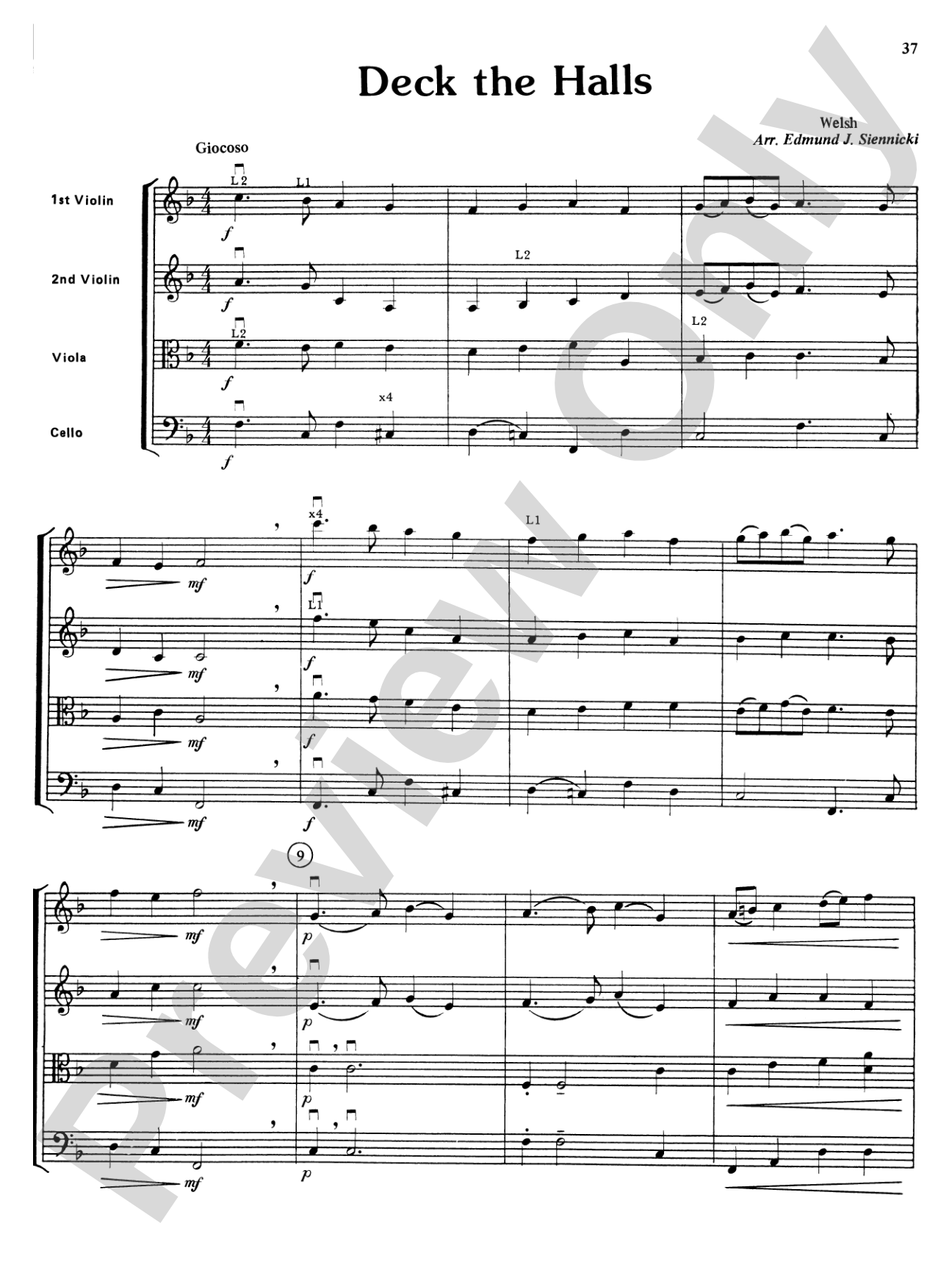 Highland/Etling String Quartet Series: Set 3: String Quartet Score & Parts