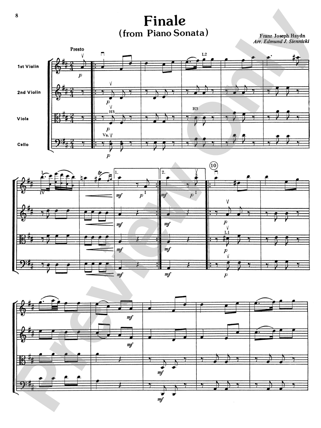 Highland/Etling String Quartet Series: Set 3: String Quartet Score & Parts