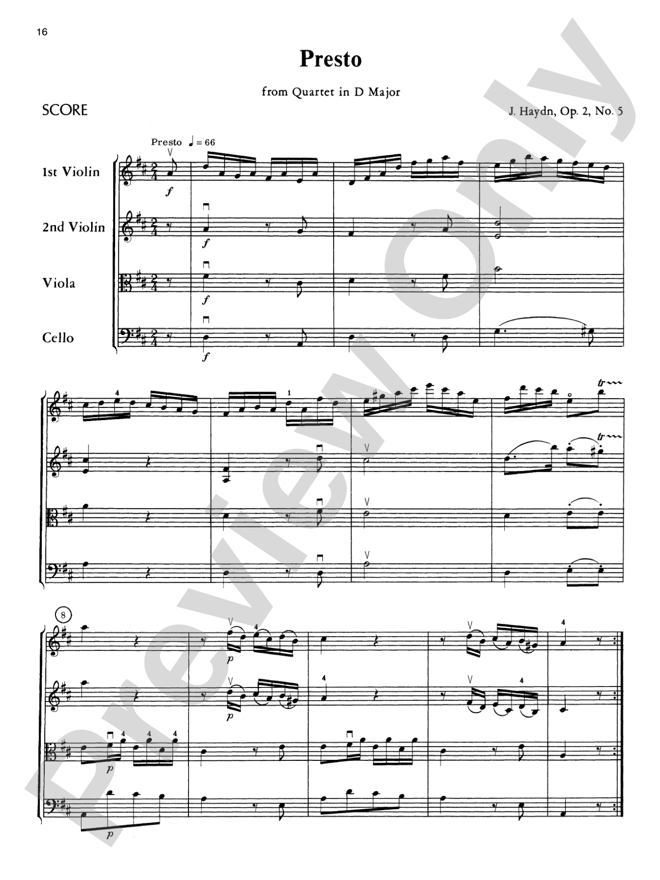 Haydn String Quartets: String Quartet