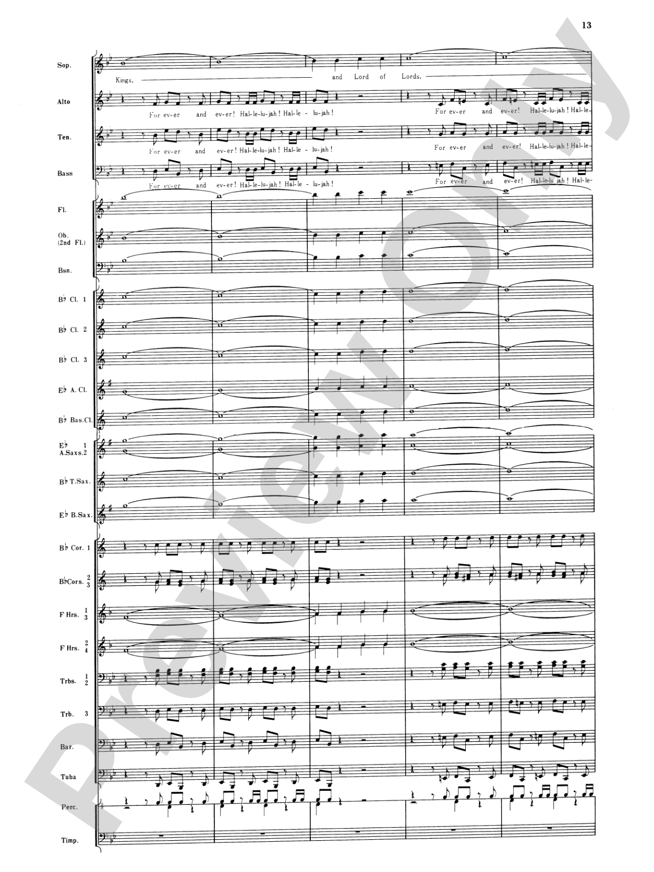 Hallelujah Chorus: Concert Band Conductor Score & Parts