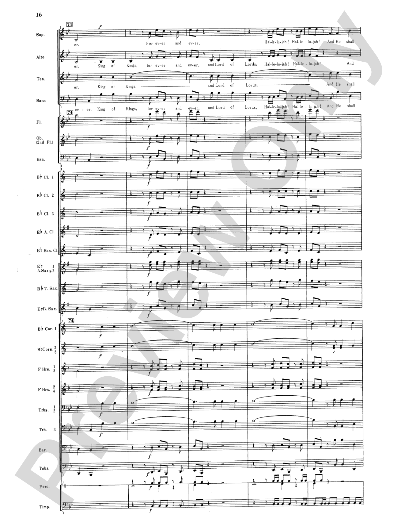Hallelujah Chorus: Concert Band Conductor Score & Parts