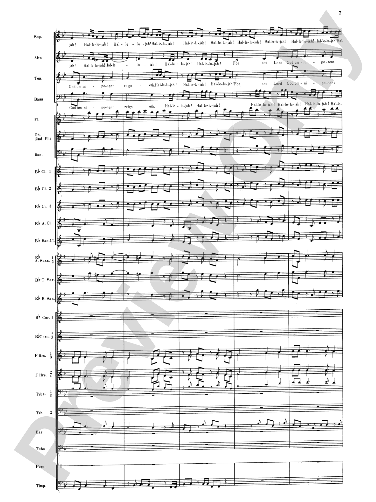 Hallelujah Chorus: Concert Band Conductor Score & Parts